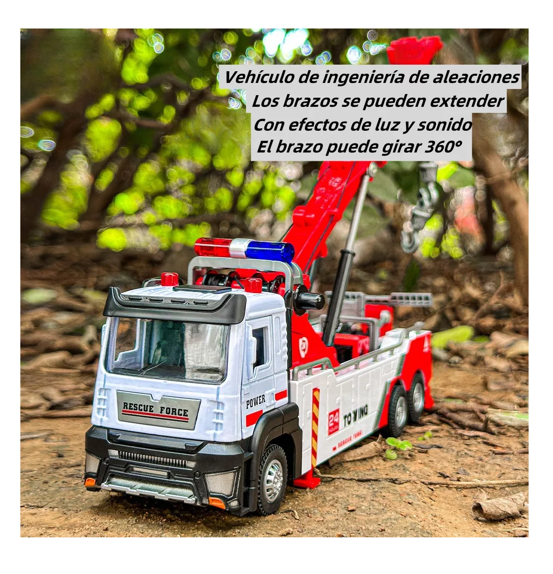 Foto 4 pulgar | Grúa De Ingeniería De Aleaciones Con Luz Rojo Blanco