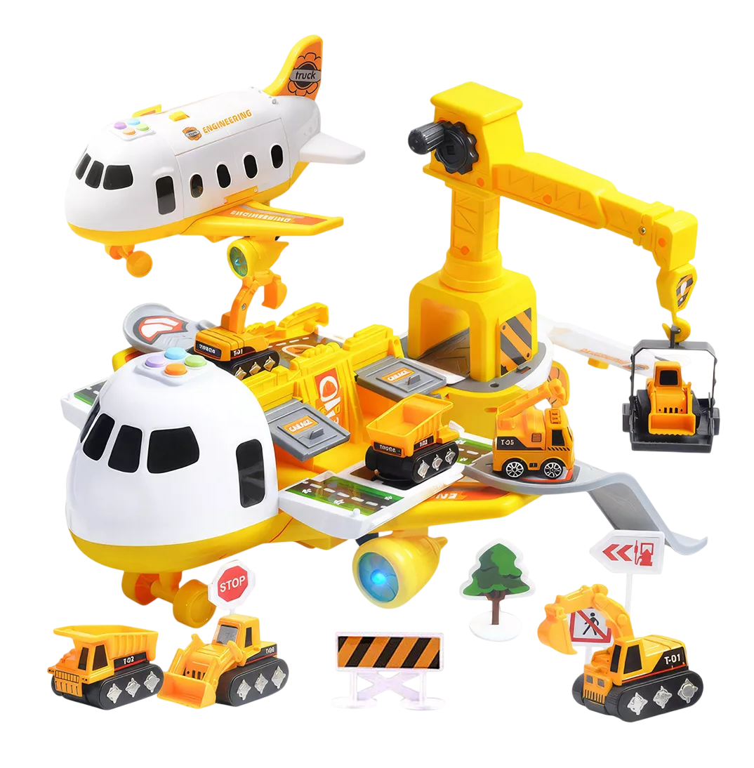 Foto 1 | Grua De Juguete Avión Transformer 3 En 1 Con Luz Y Música Blanco Amarillo
