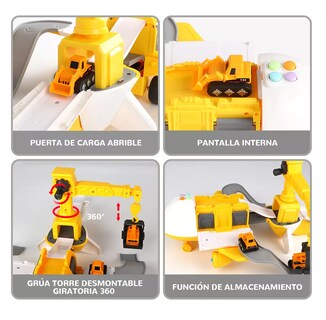 Foto 3 | Grua De Juguete Avión Transformer 3 En 1 Con Luz Y Música Blanco Amarillo