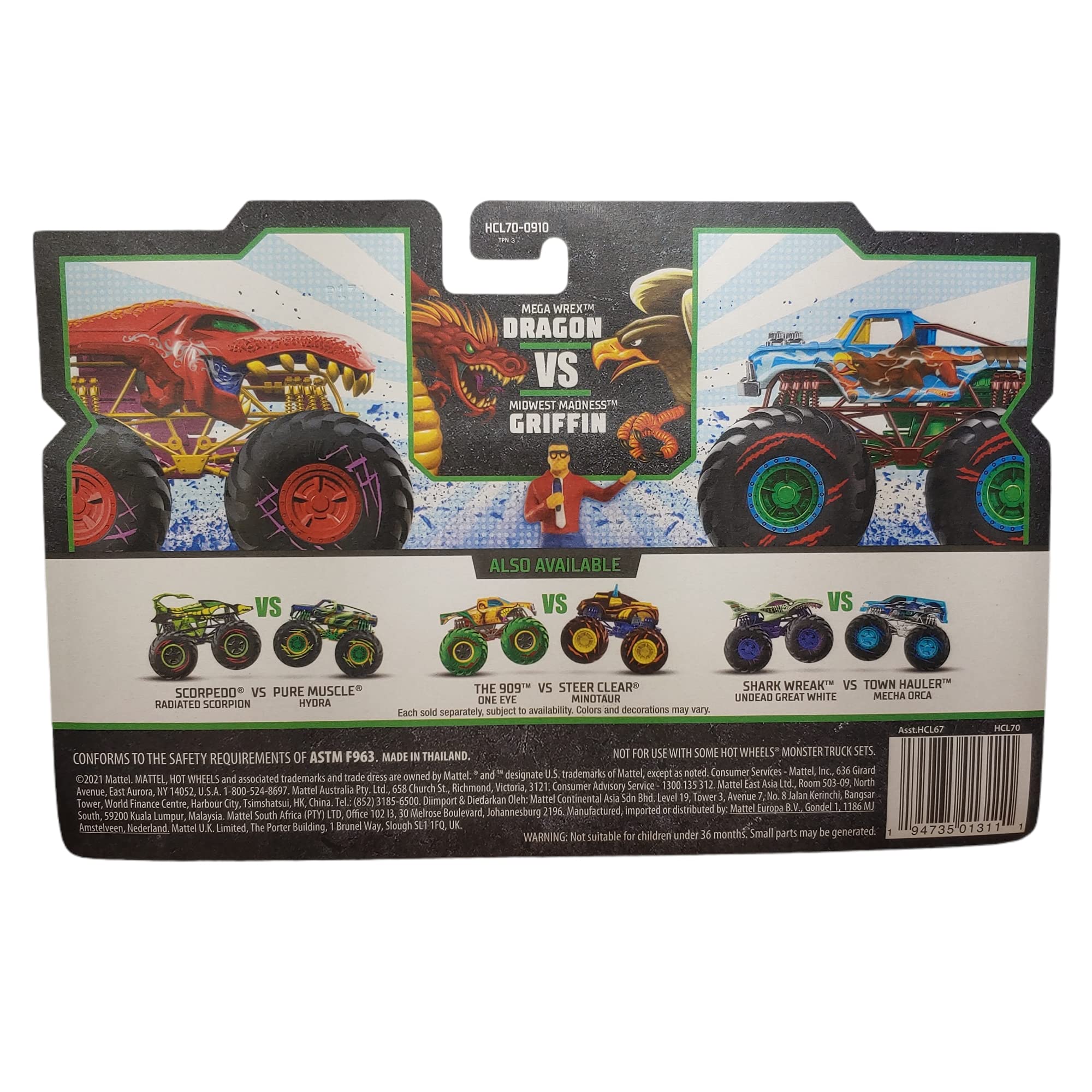 Foto 4 pulgar | Toy Hot Wheels Monster Trucks Roarin' Rumble A Escala 1:64 - Venta Internacional.