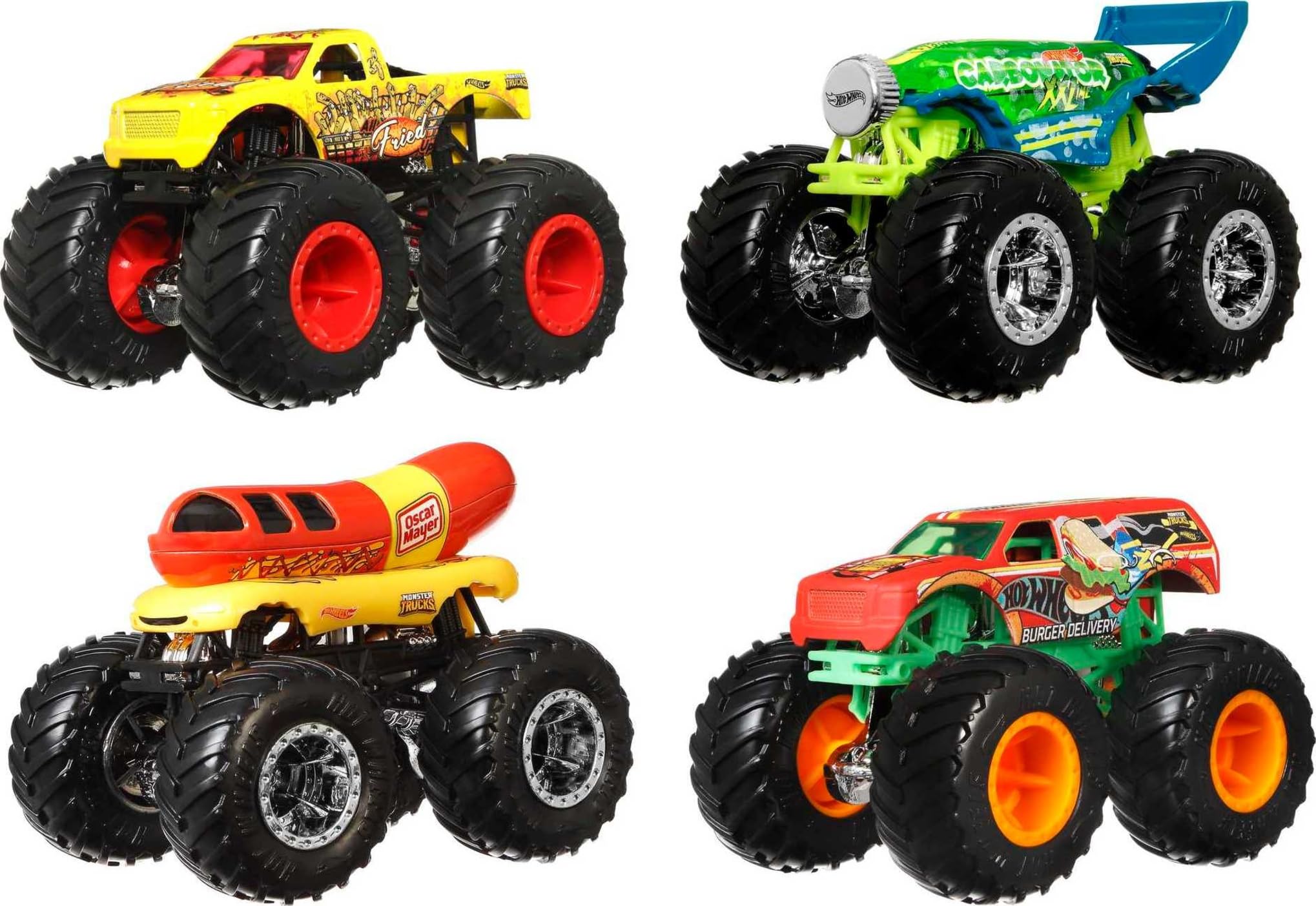 Foto 2 pulgar | Toy Trucks Hot Wheels Monster Trucks A Escala 1:64, Paquete De 4 - Venta Internacional.