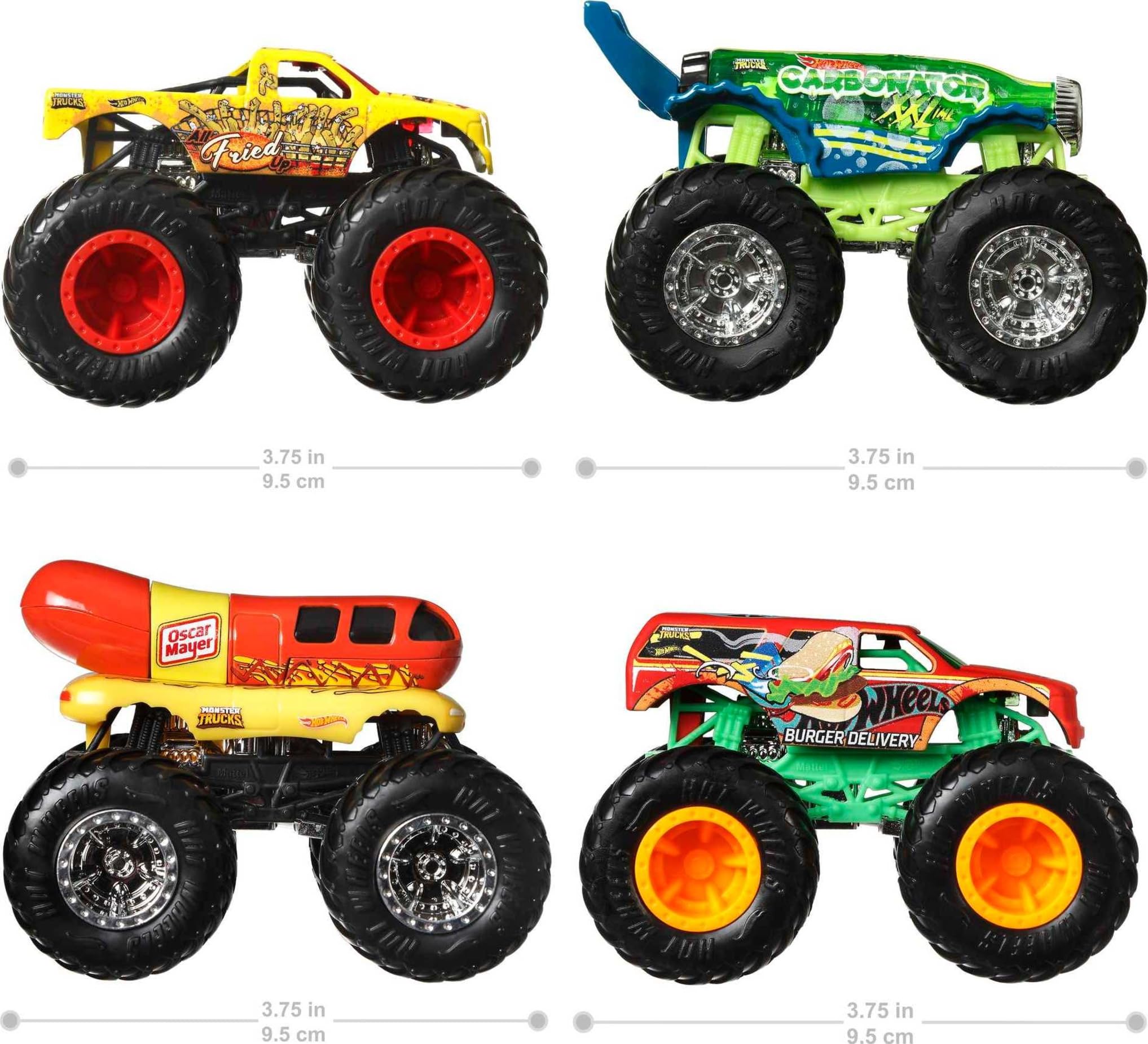 Foto 6 pulgar | Toy Trucks Hot Wheels Monster Trucks A Escala 1:64, Paquete De 4 - Venta Internacional.