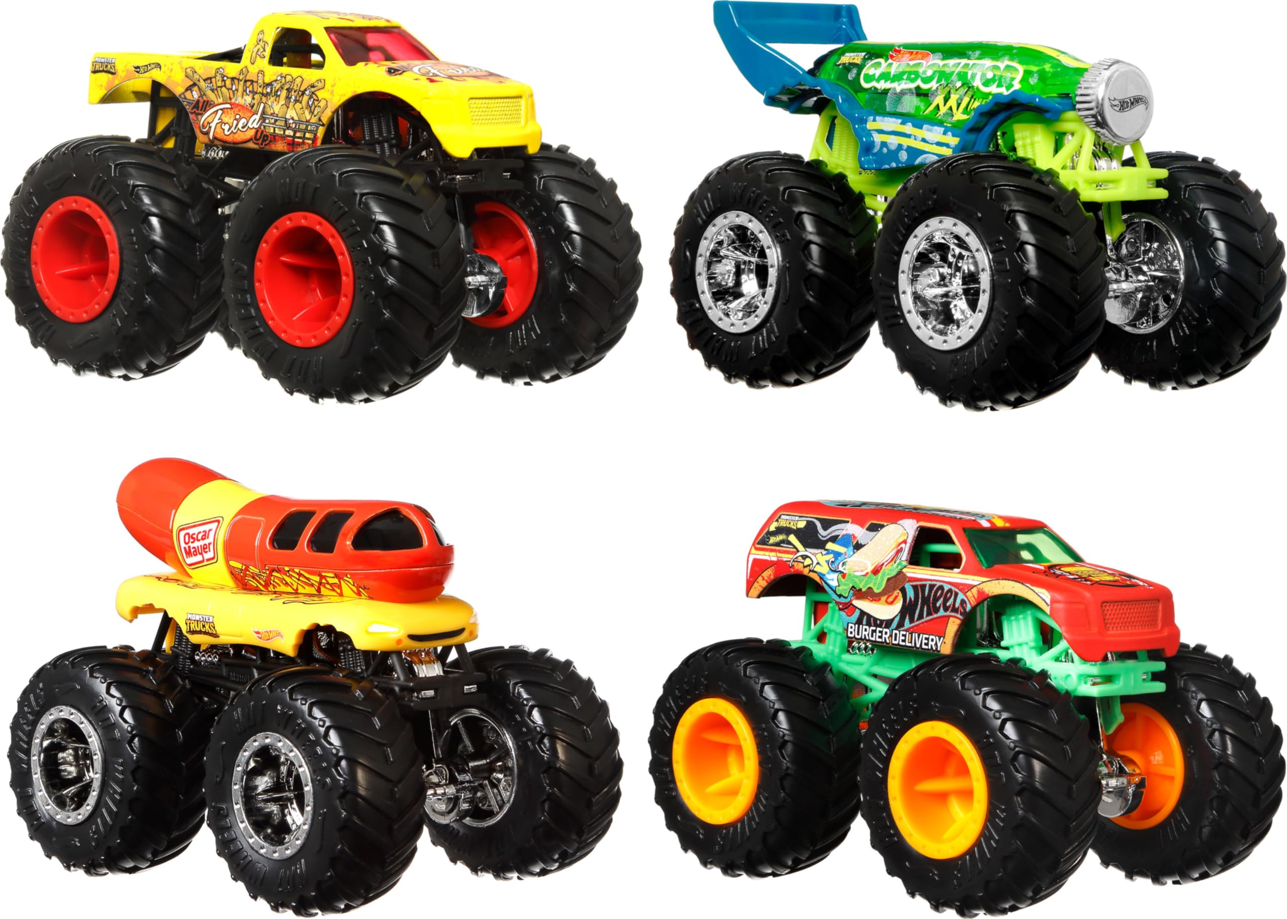 Foto 7 pulgar | Toy Trucks Hot Wheels Monster Trucks A Escala 1:64, Paquete De 4 - Venta Internacional.