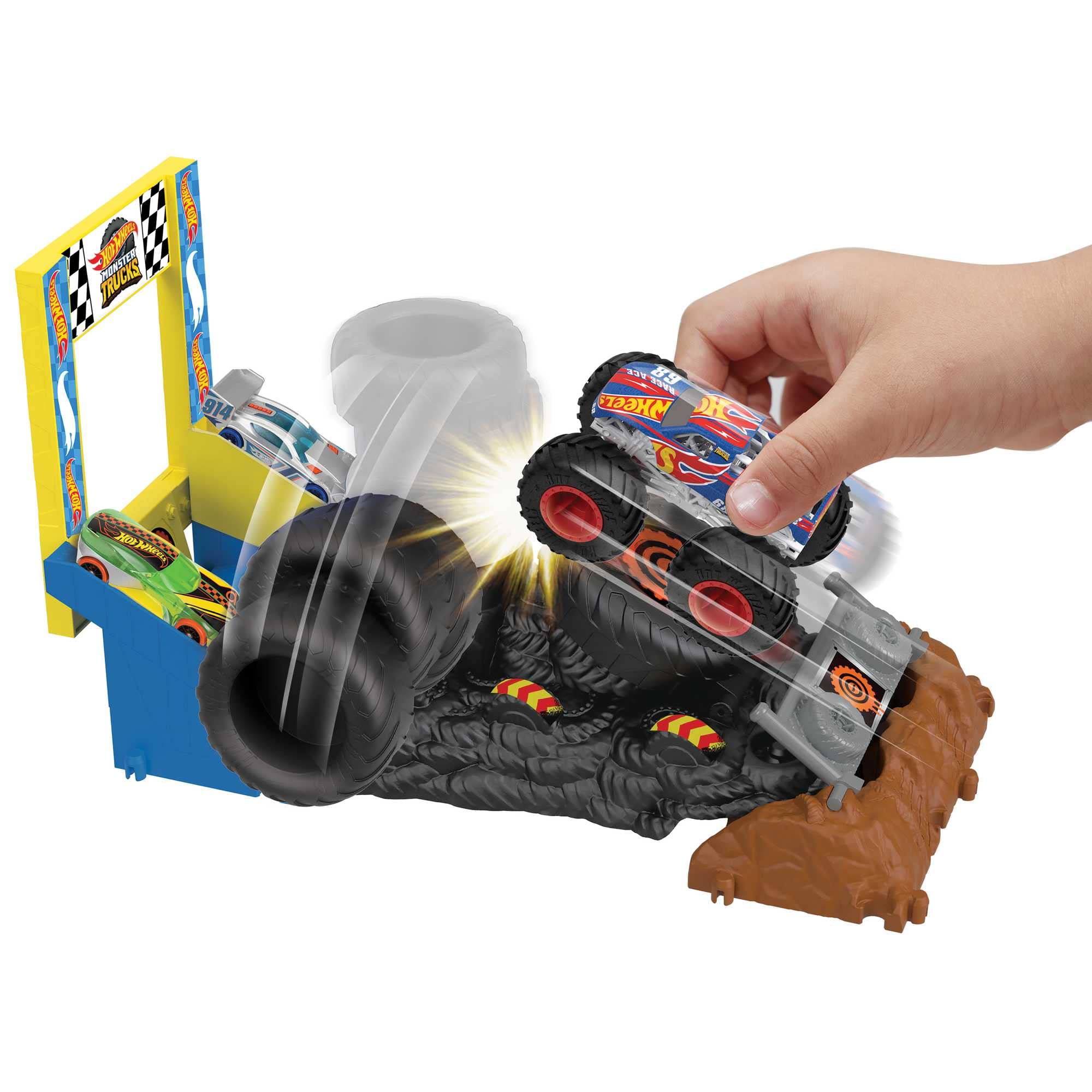 Foto 4 pulgar | Set De Juego Hot Wheels Monster Trucks Arena Smashers Race Ace - Venta Internacional.