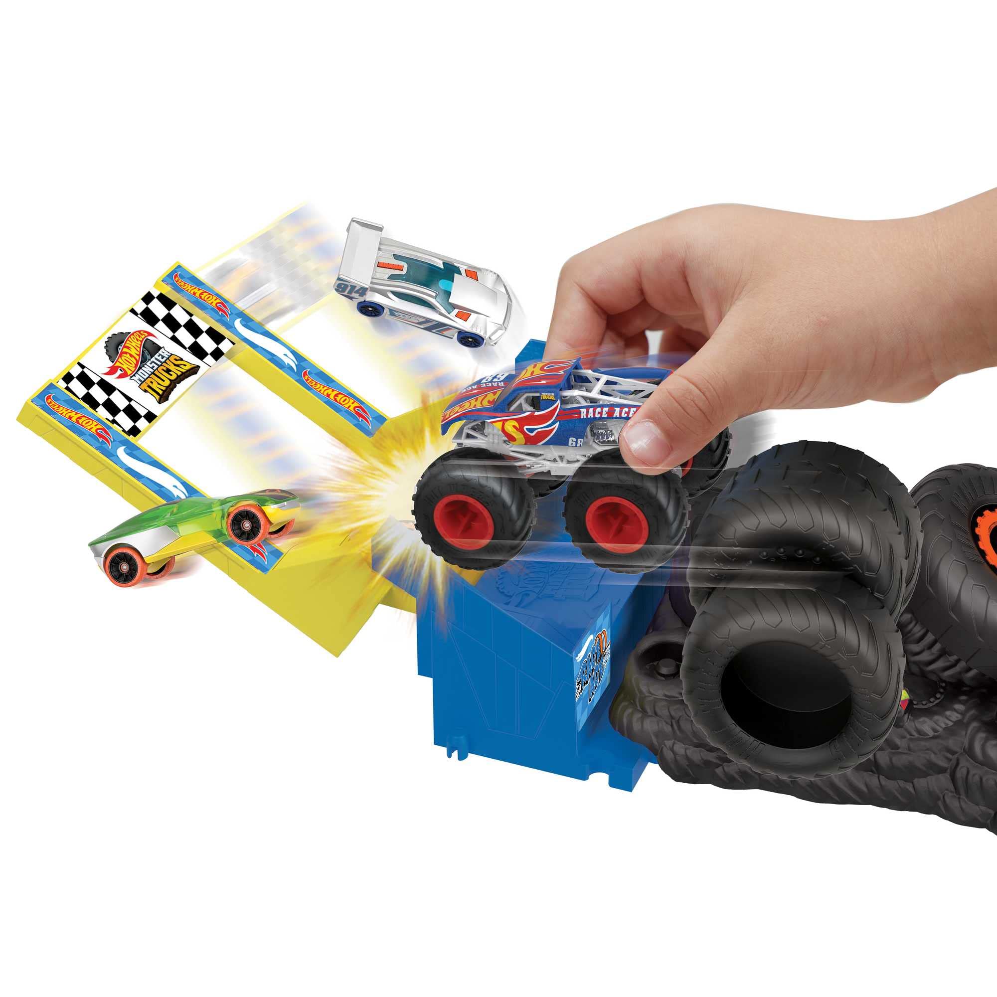 Foto 5 pulgar | Set De Juego Hot Wheels Monster Trucks Arena Smashers Race Ace - Venta Internacional.