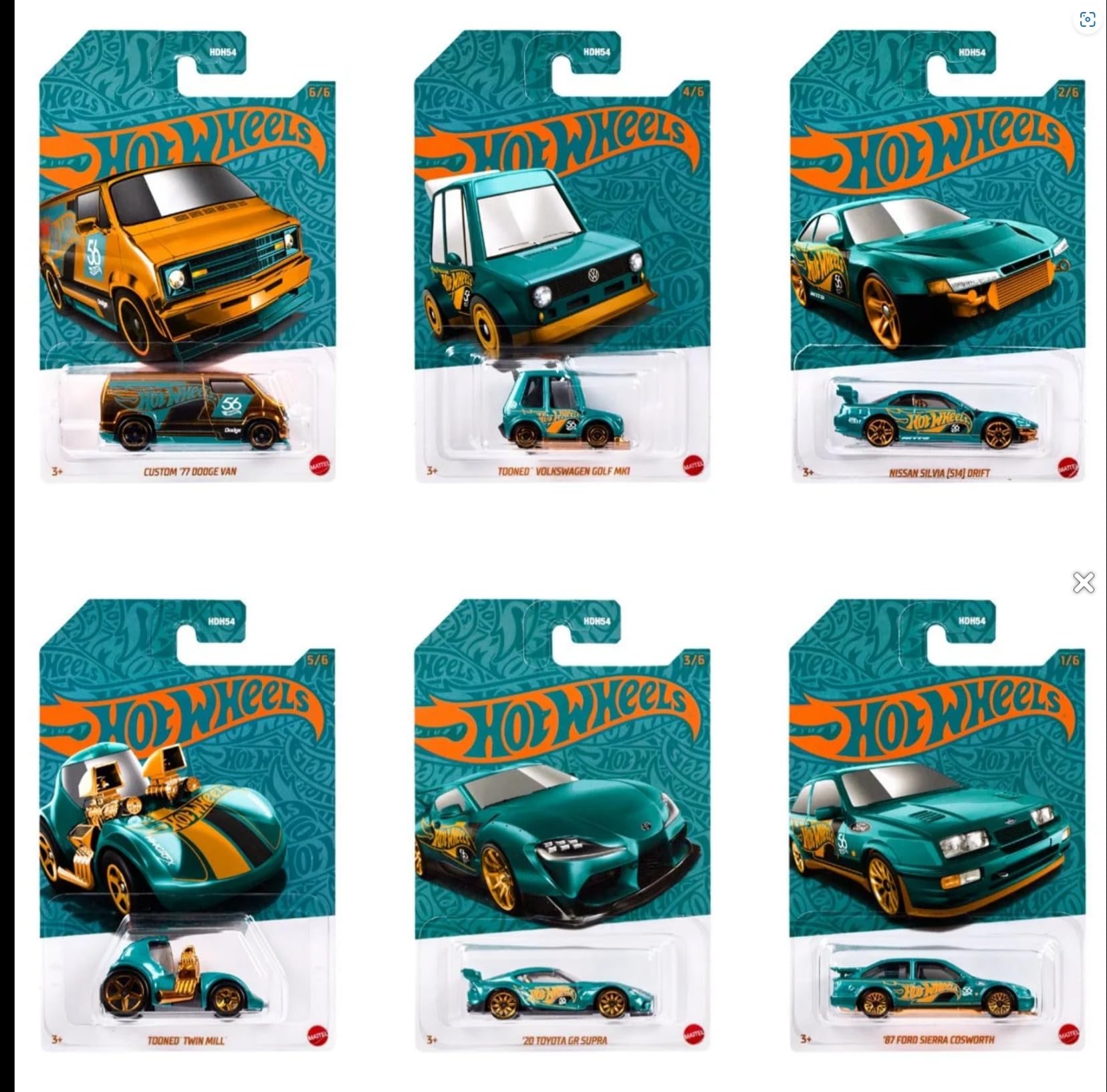 Foto 2 pulgar | Perla Y Cromo Del 56 Aniversario De Toy Hot Wheels Con Vehículo Chase - Venta Internacional.