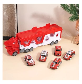 Foto 3 | Juguete Niños Camion De Bomberos Con Pista Catapultante 6 Pzs Rojo Blanco