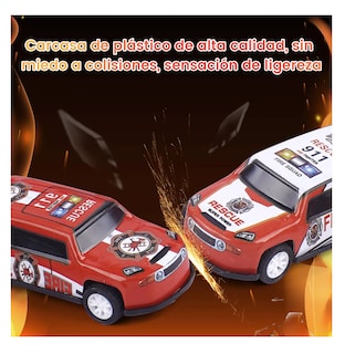 Foto 5 | Juguete Niños Camion De Bomberos Con Pista Catapultante 6 Pzs Rojo Blanco