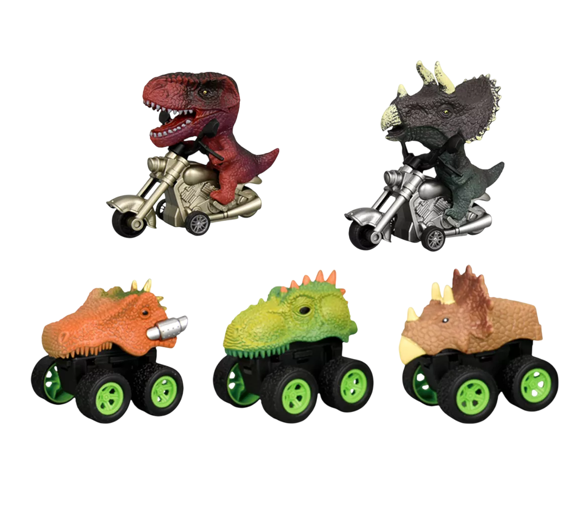 Foto 2 pulgar | Set de 5 Carritos de Dinosaurios Pull-Back para Niños