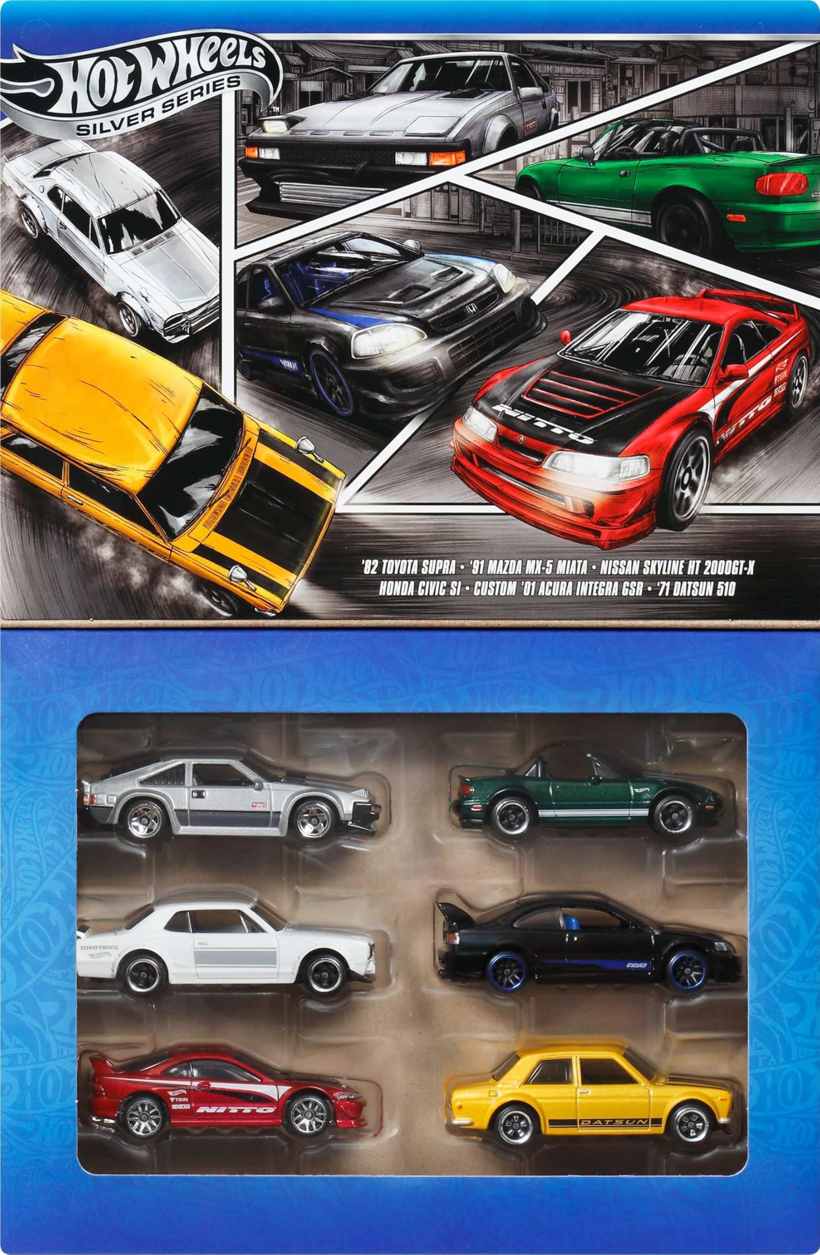 Juego De 6 Piezas Japonesas De Toy Cars Hot Wheels Moldeadas A Escala 1:64 - Venta Internacional.