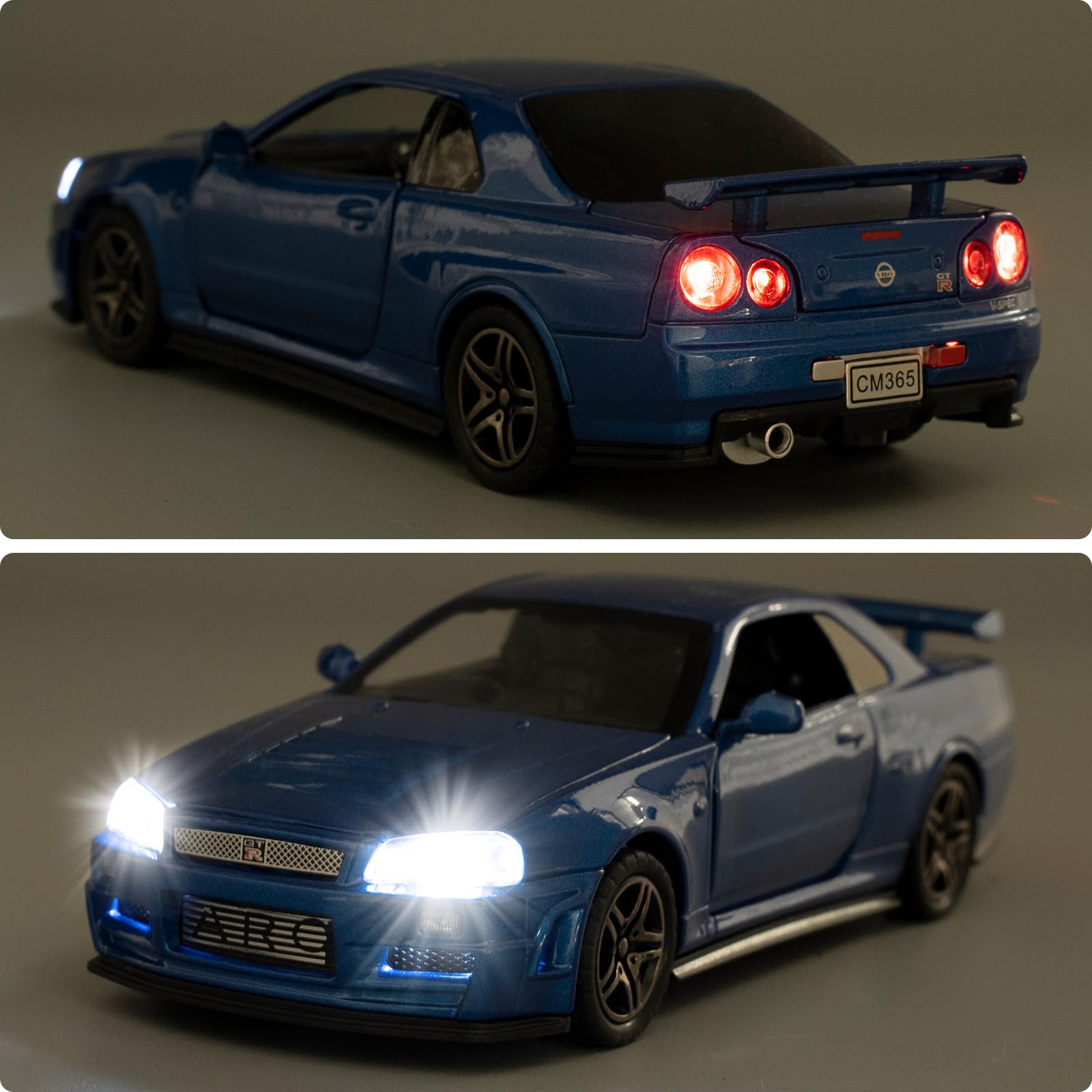 Foto 6 pulgar | Coche De Juguete Bdtctk Compatible Con Nissan Skyline Gt-r R34 De 1:32 - Venta Internacional.