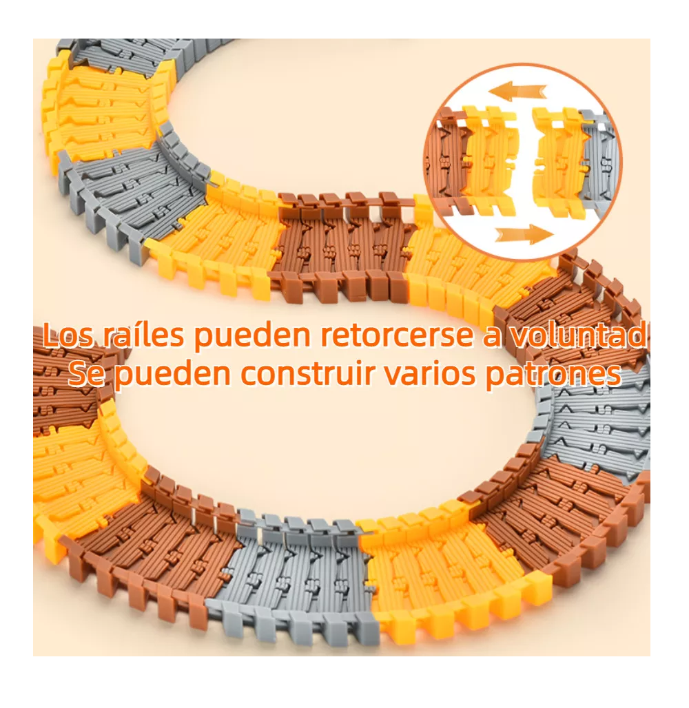 Foto 5 pulgar | Pista Carreras Juguetes De Construcción Para Niños 281 Piezas, Amarillo/cafe