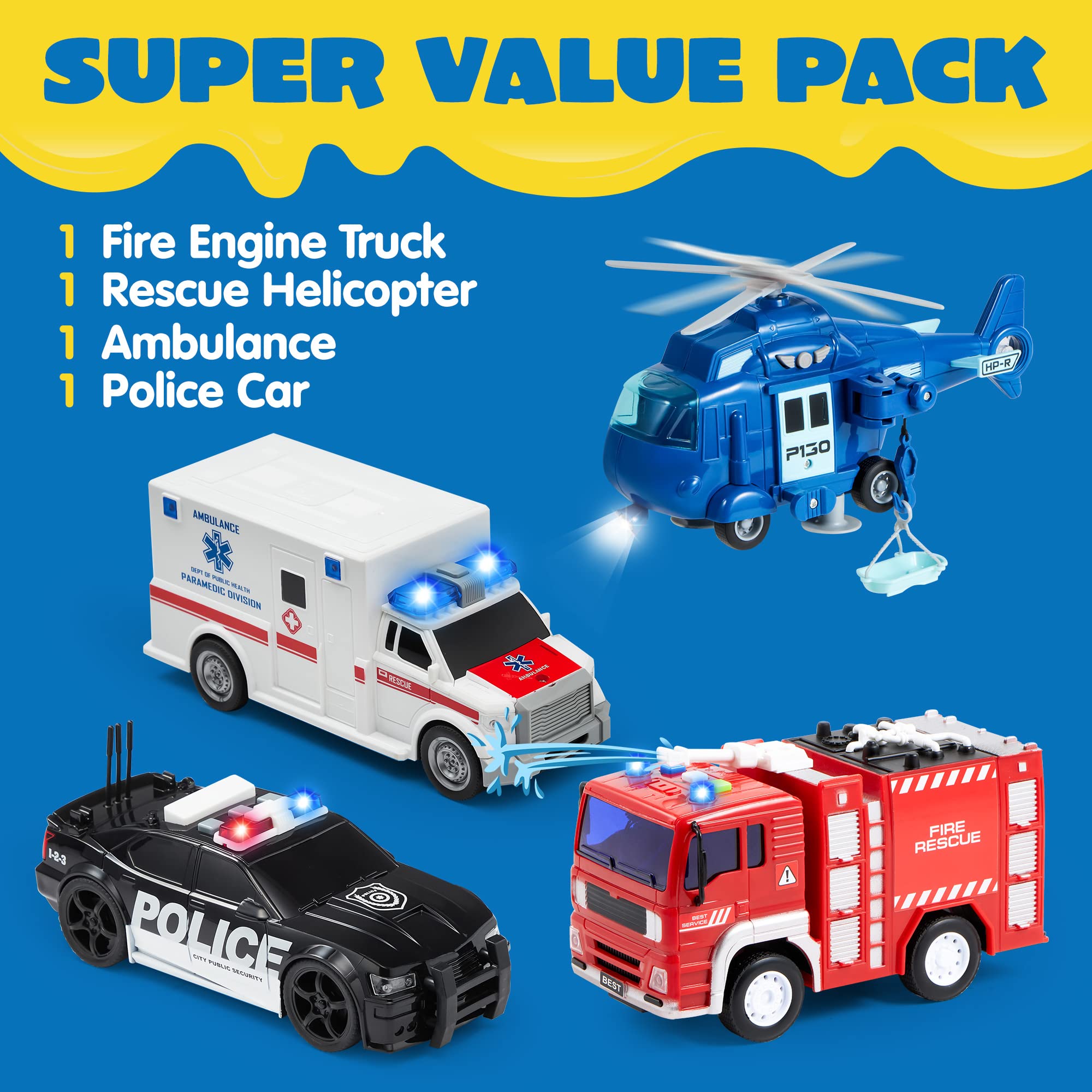 Foto 3 pulgar | Toy Playsets Joyin Emergency Vehicle Friction - Venta Internacional