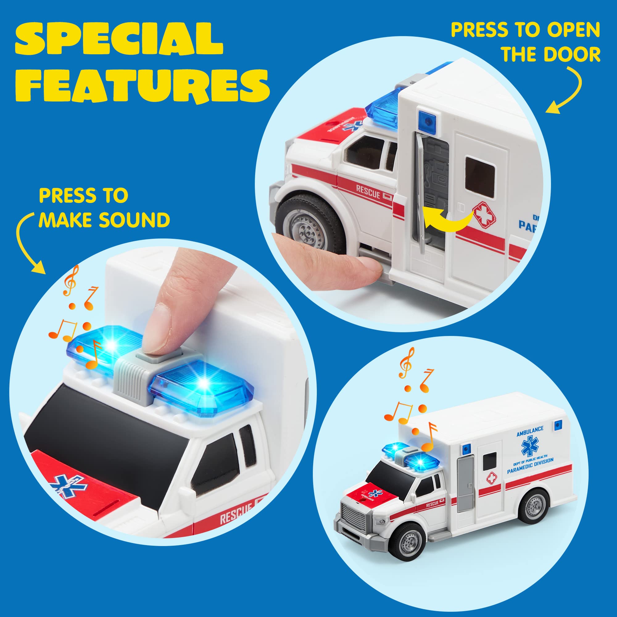 Foto 5 pulgar | Toy Playsets Joyin Emergency Vehicle Friction - Venta Internacional
