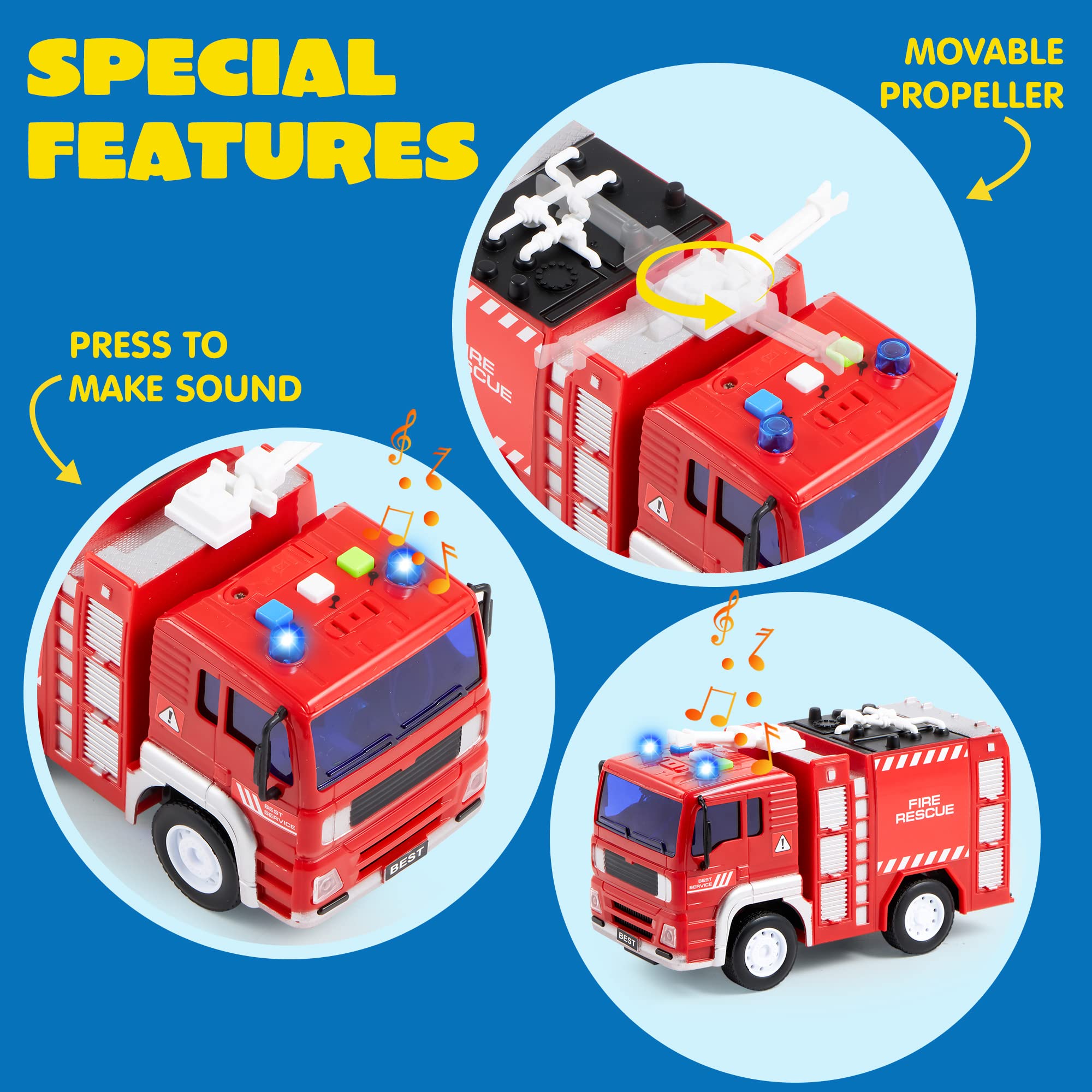 Foto 6 pulgar | Toy Playsets Joyin Emergency Vehicle Friction - Venta Internacional