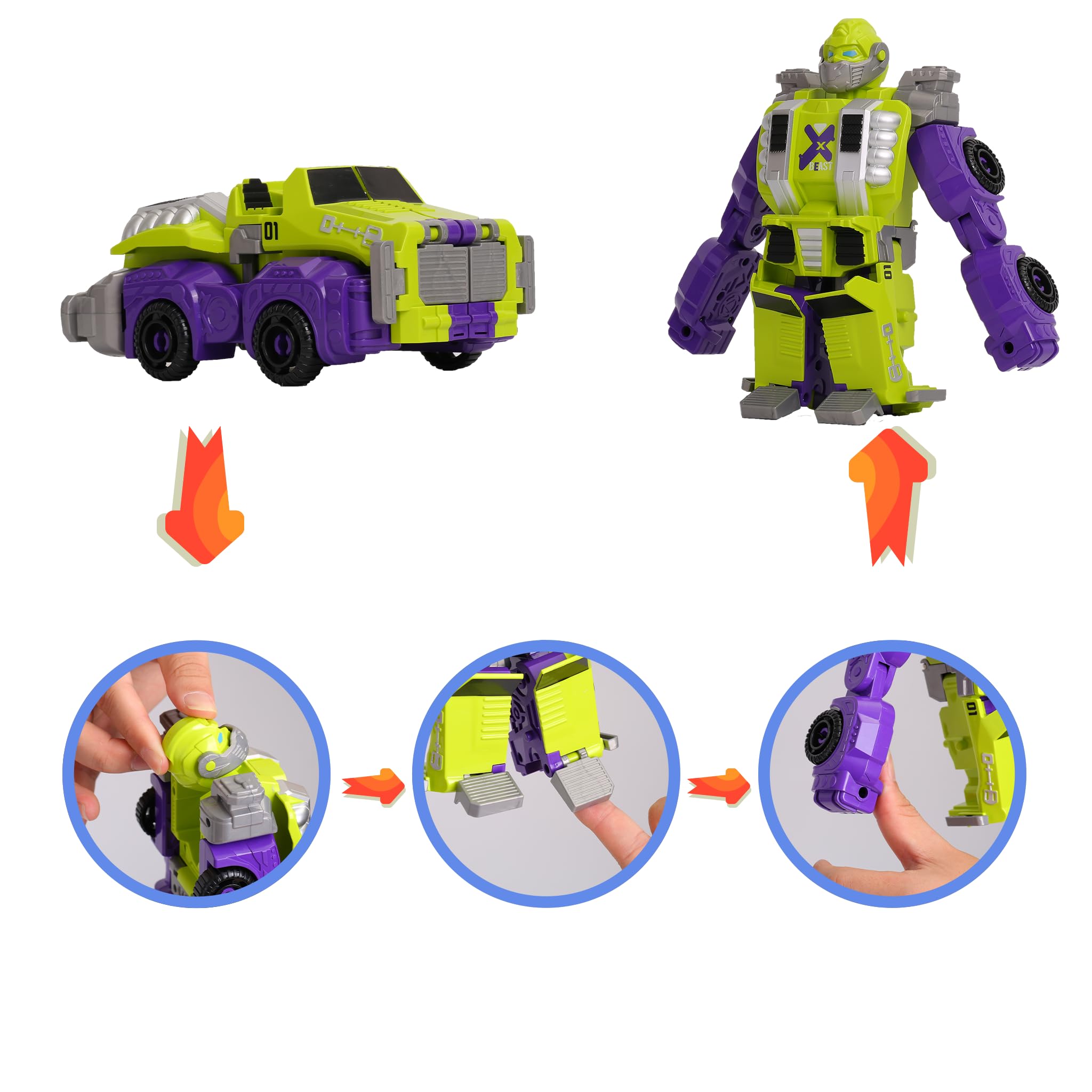 Foto 4 pulgar | Juego De Vehículos Robot De Juguete Miebely Para Niños Pequeños, 4 Piezas, Para Niños De 3 A 6 Años - Venta Inter