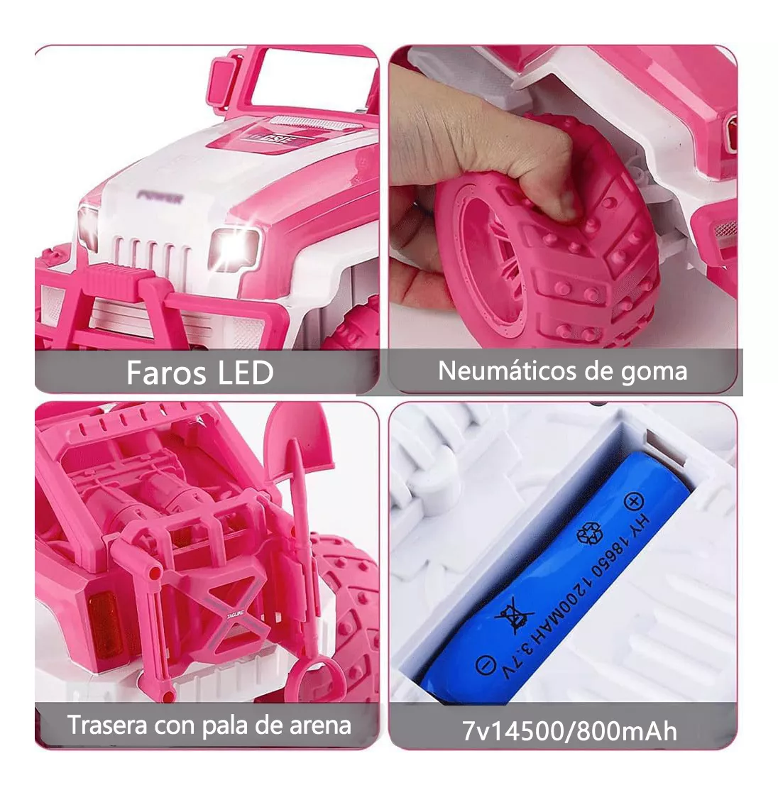 Foto 5 pulgar | Coche De Juguete Teledirigido Recargable Camión Todoterreno Rosa