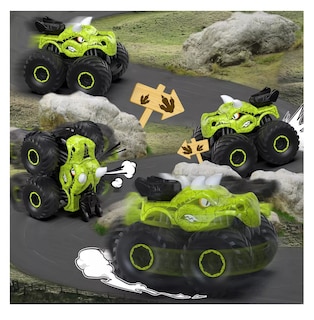 Foto 5 | Carros De Control Remoto Dinosaurio Con Luz, Spray Y Batería Verde