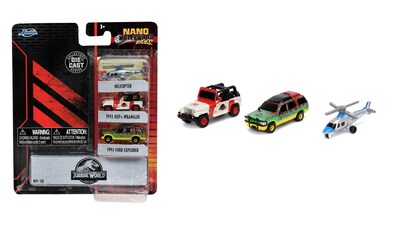 Foto 1 | Toy Jada Toys Nano Hollywood Rides Jurassic World, Paquete De 3 Unidades, Rojo - Venta Internacional.