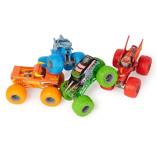 Foto 4 | Juego De Bandas De Rodadura Toy Monster Jam Tough Con 4 Camiones Fundidos A Presión 1:64 - Venta Internacional.
