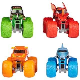 Foto 6 | Juego De Bandas De Rodadura Toy Monster Jam Tough Con 4 Camiones Fundidos A Presión 1:64 - Venta Internacional.