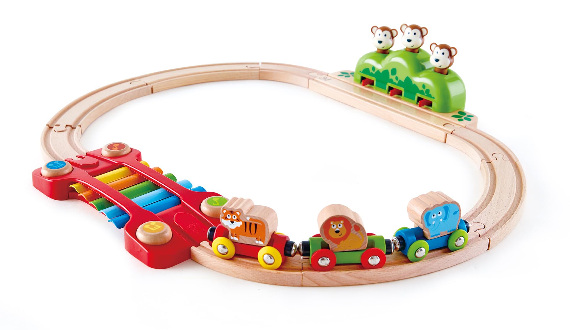 Foto 2 pulgar | Railway Train Hape Music And Monkeys Con Xilófono 18m+ - Venta Internacional.