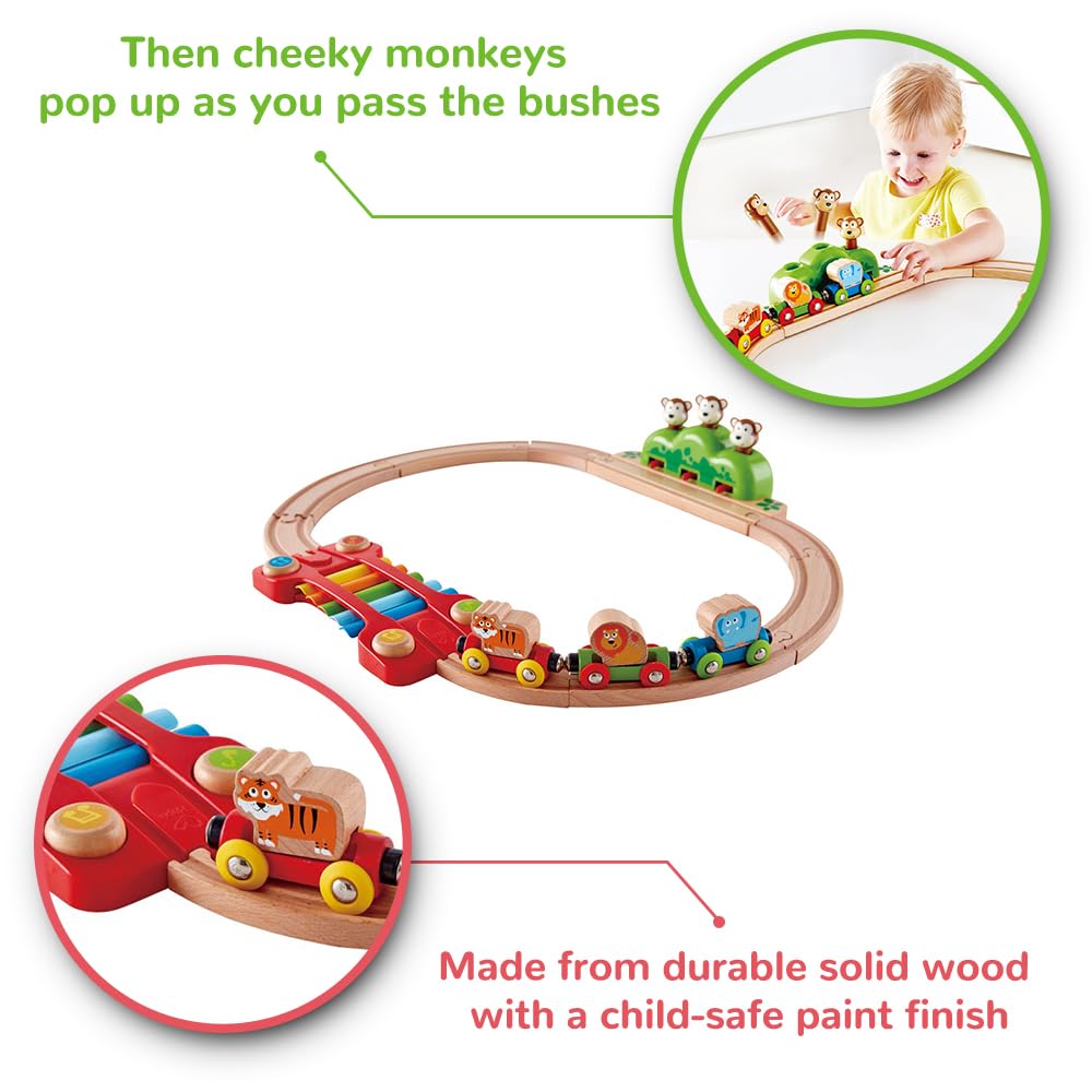 Foto 3 pulgar | Railway Train Hape Music And Monkeys Con Xilófono 18m+ - Venta Internacional.