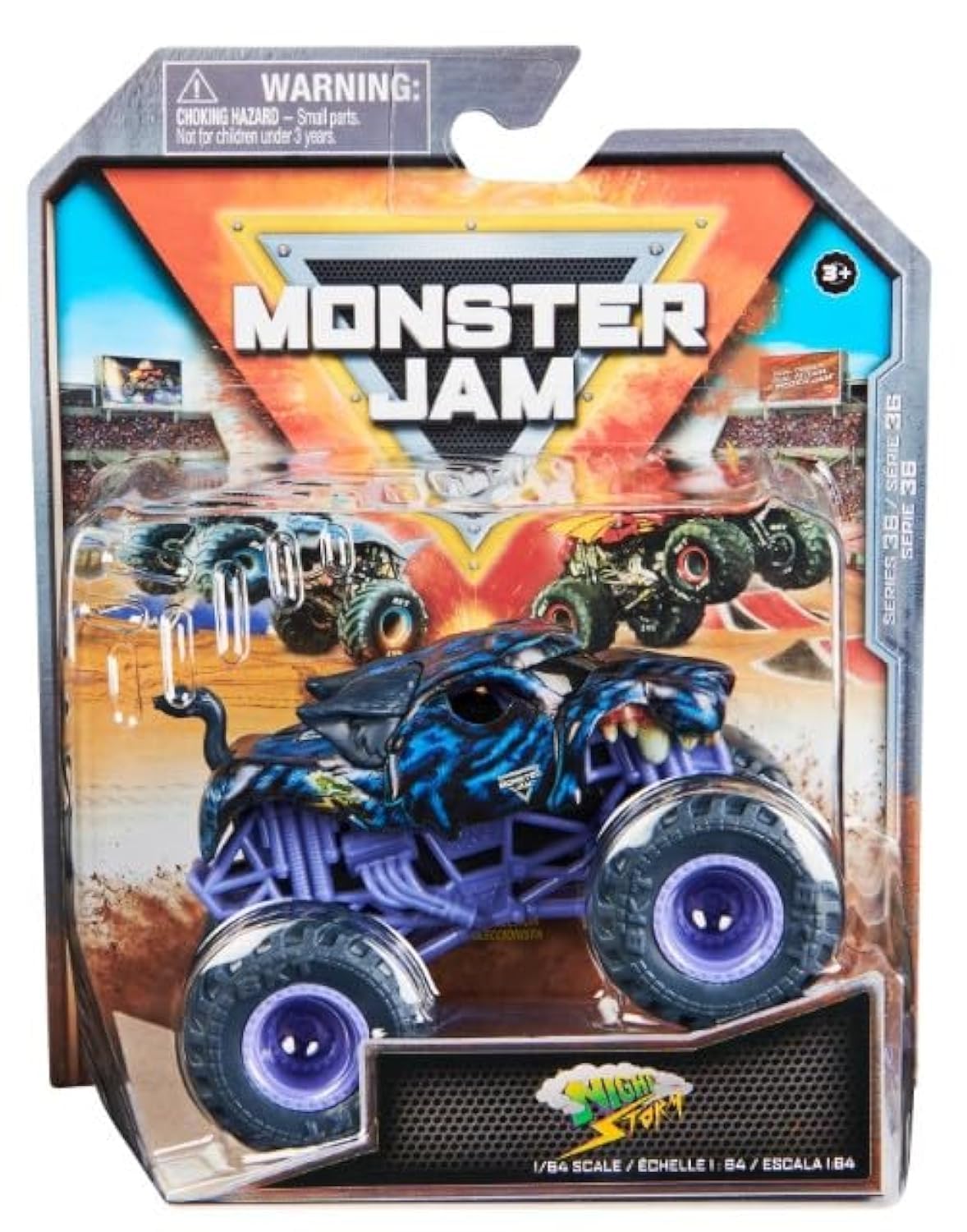 Foto 2 pulgar | Camión Fundido A Presión Monster Jam Night Storm Crazy Creatures 1:64 - Venta Internacional.