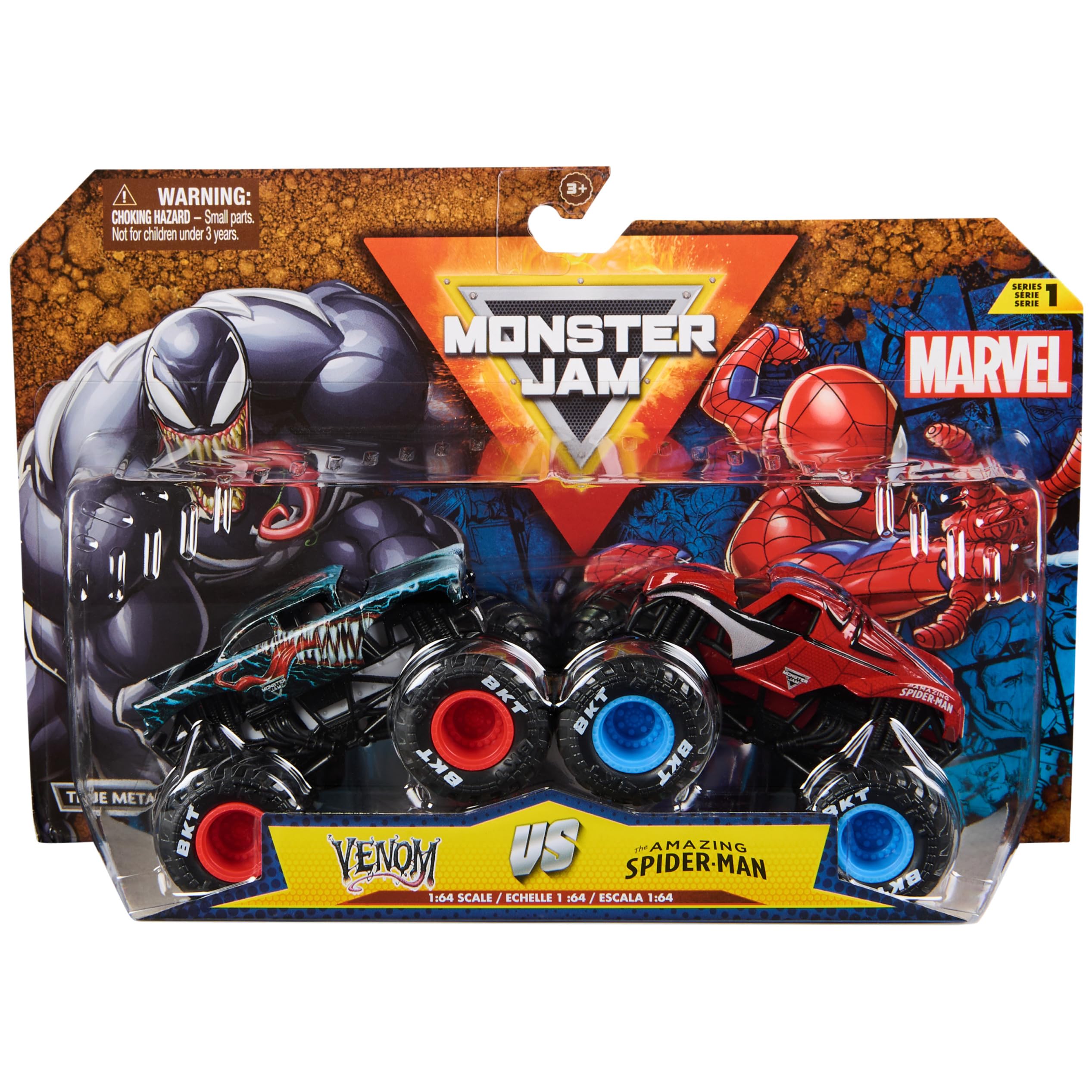 Foto 2 pulgar | Monster Truck Monster Jam Marvel Venom Vs Spider-man 1:64 - Venta Internacional.