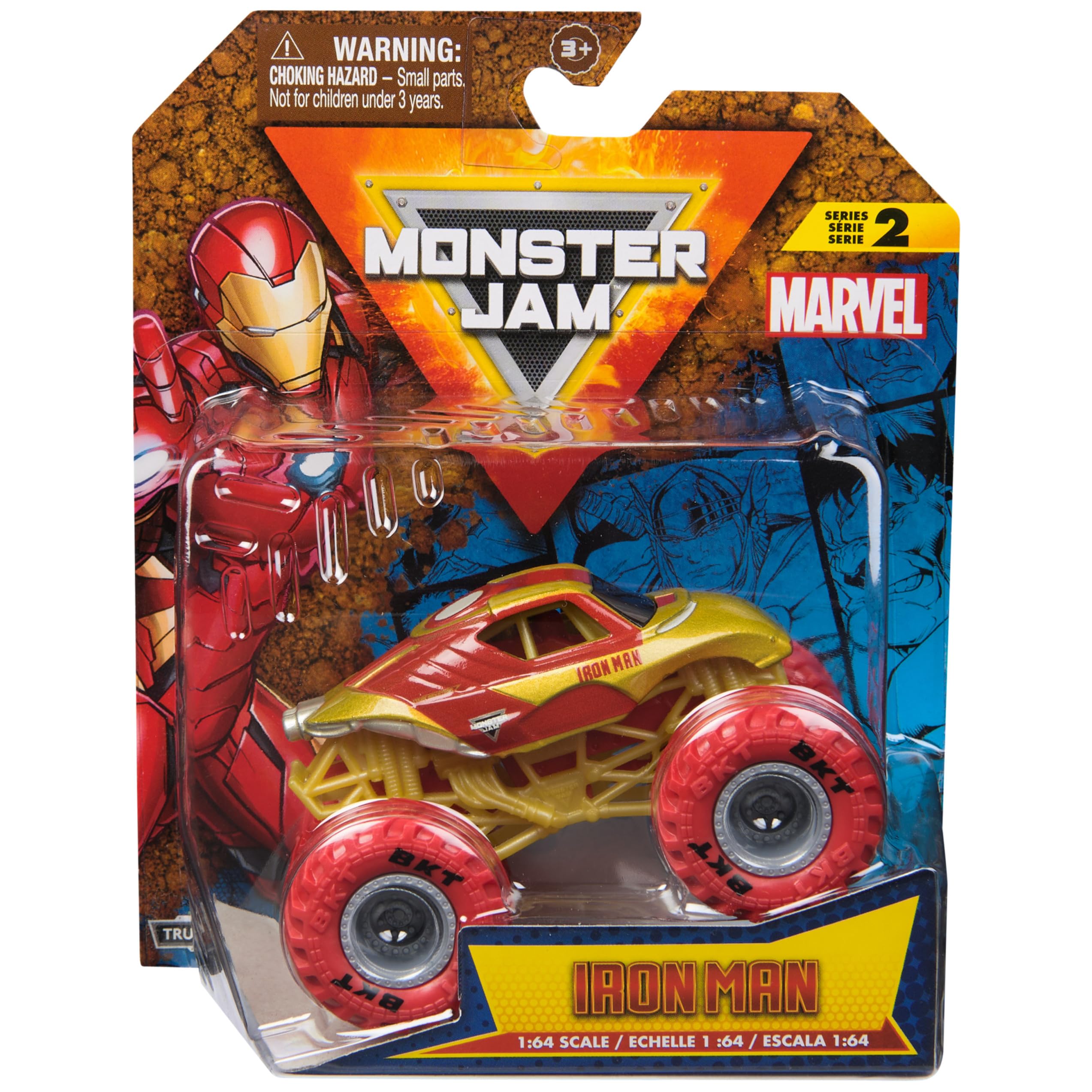 Monster Truck Monster Jam Marvel Iron Man 1:64 Fundido A Presión - Venta Internacional.