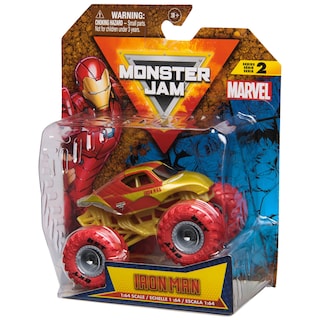 Foto 7 | Monster Truck Monster Jam Marvel Iron Man 1:64 Fundido A Presión - Venta Internacional.