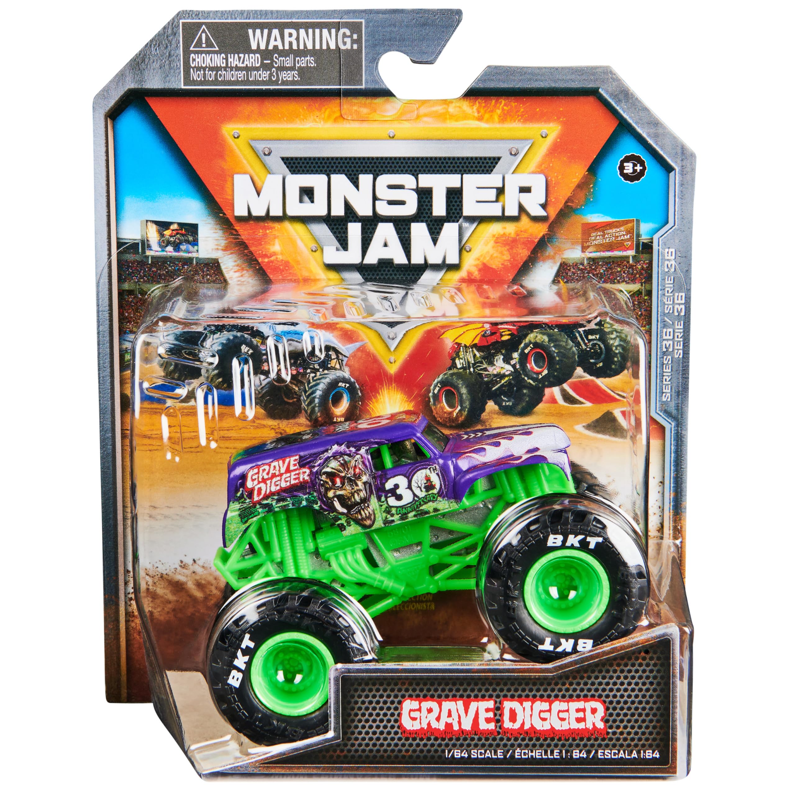 Foto 2 pulgar | Tuy Monster Truck Monster Jam Grave Digger 1:64 Fundido A Presión - Venta Internacional.