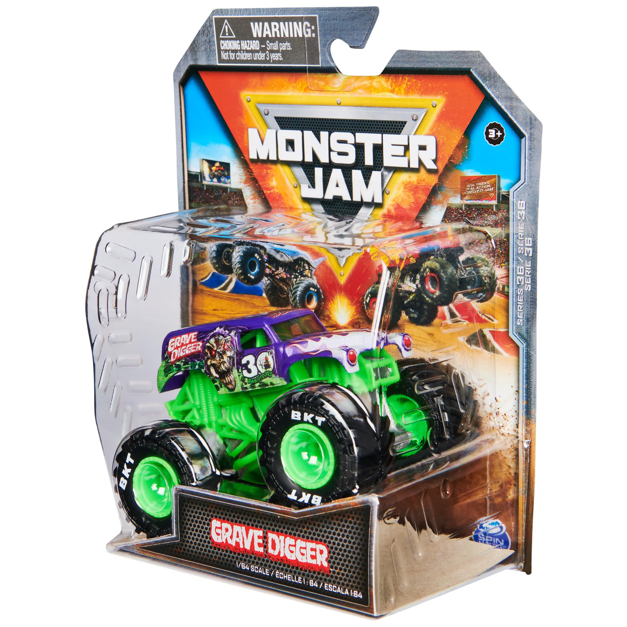 Foto 8 pulgar | Tuy Monster Truck Monster Jam Grave Digger 1:64 Fundido A Presión - Venta Internacional.