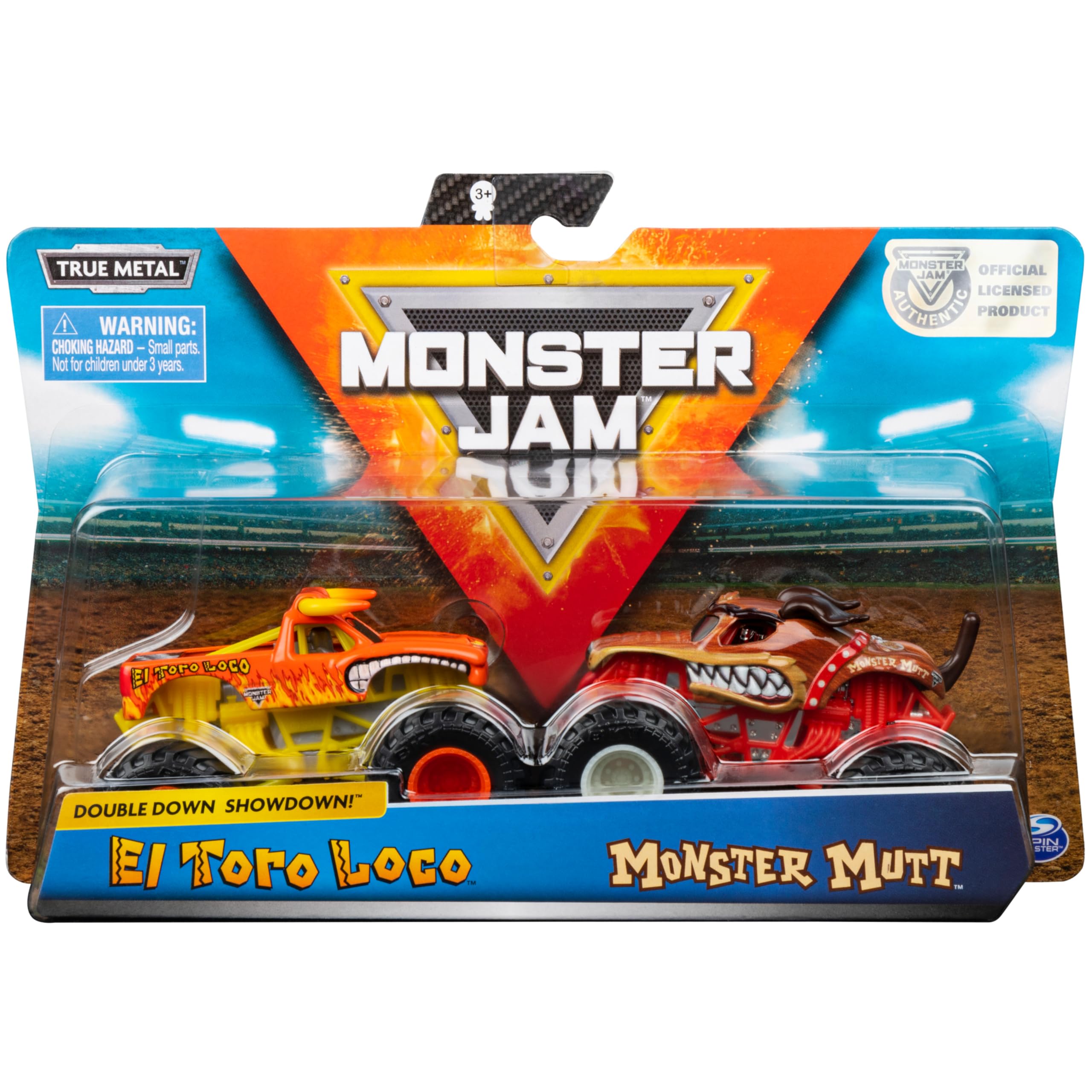 Foto 3 pulgar | Monster Truck Duo Pack Monster Jam El Toro Loco Contra Monster Mutt 1:64 - Venta Internacional.