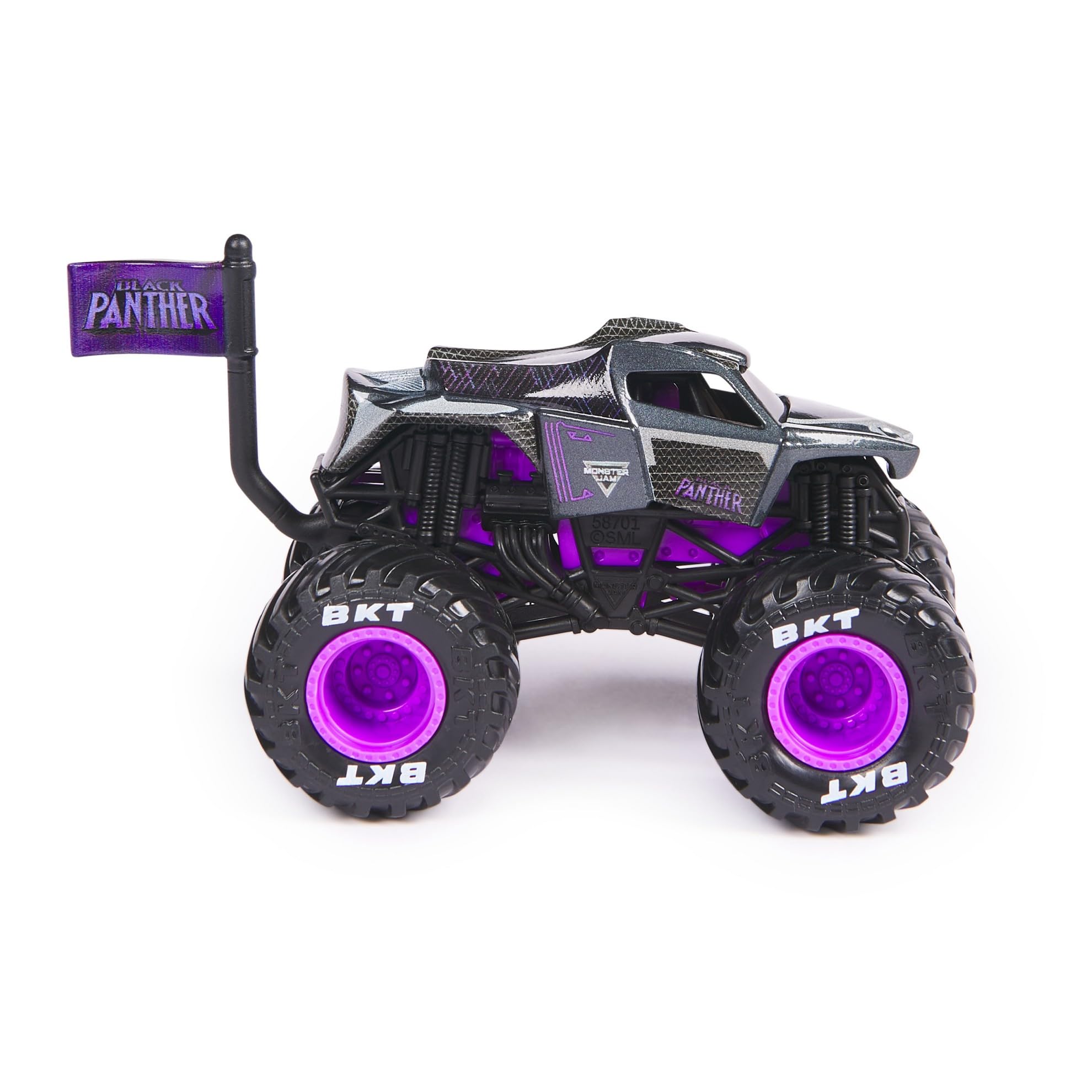 Foto 3 pulgar | Monster Truck Monster Jam 2024 Marvel 1:64 Black Panther Fundido A Presión - Venta Internacional.
