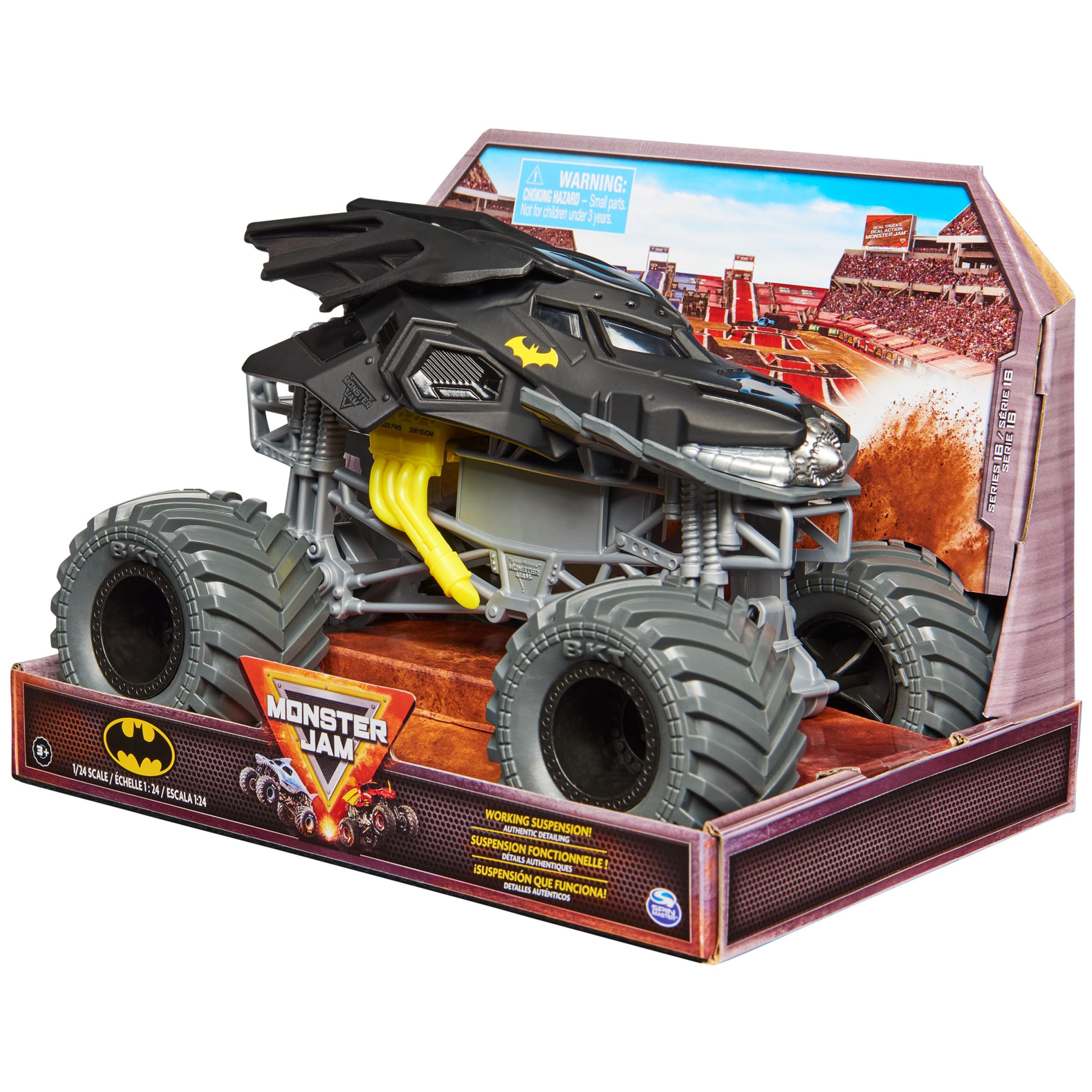 Foto 8 pulgar | Vehículo Fundido A Presión De Coleccionista Monster Jam Batman A Escala 1:24 - Venta Internacional.