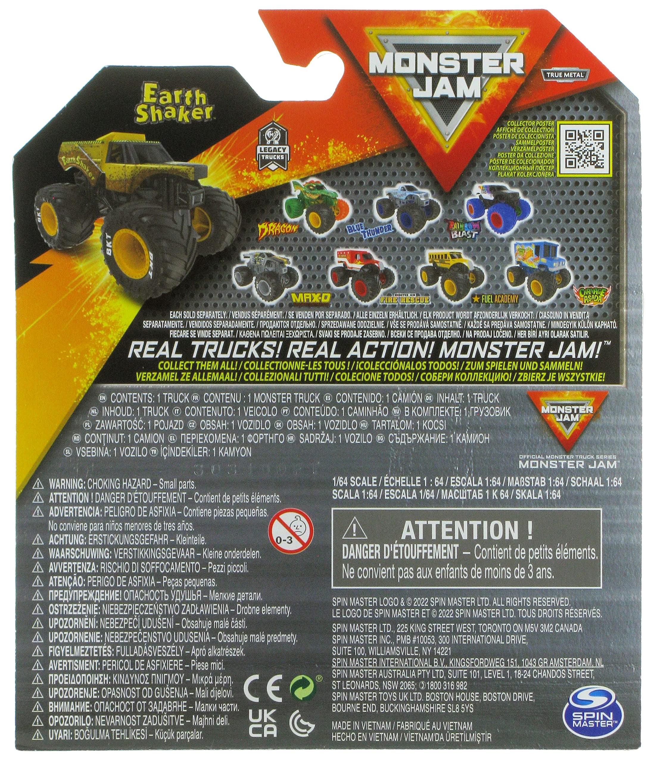 Foto 4 pulgar | Camión Fundido A Presión Monster Jam 2023 Spin Master 1:64 Earth Shaker - Venta Internacional.