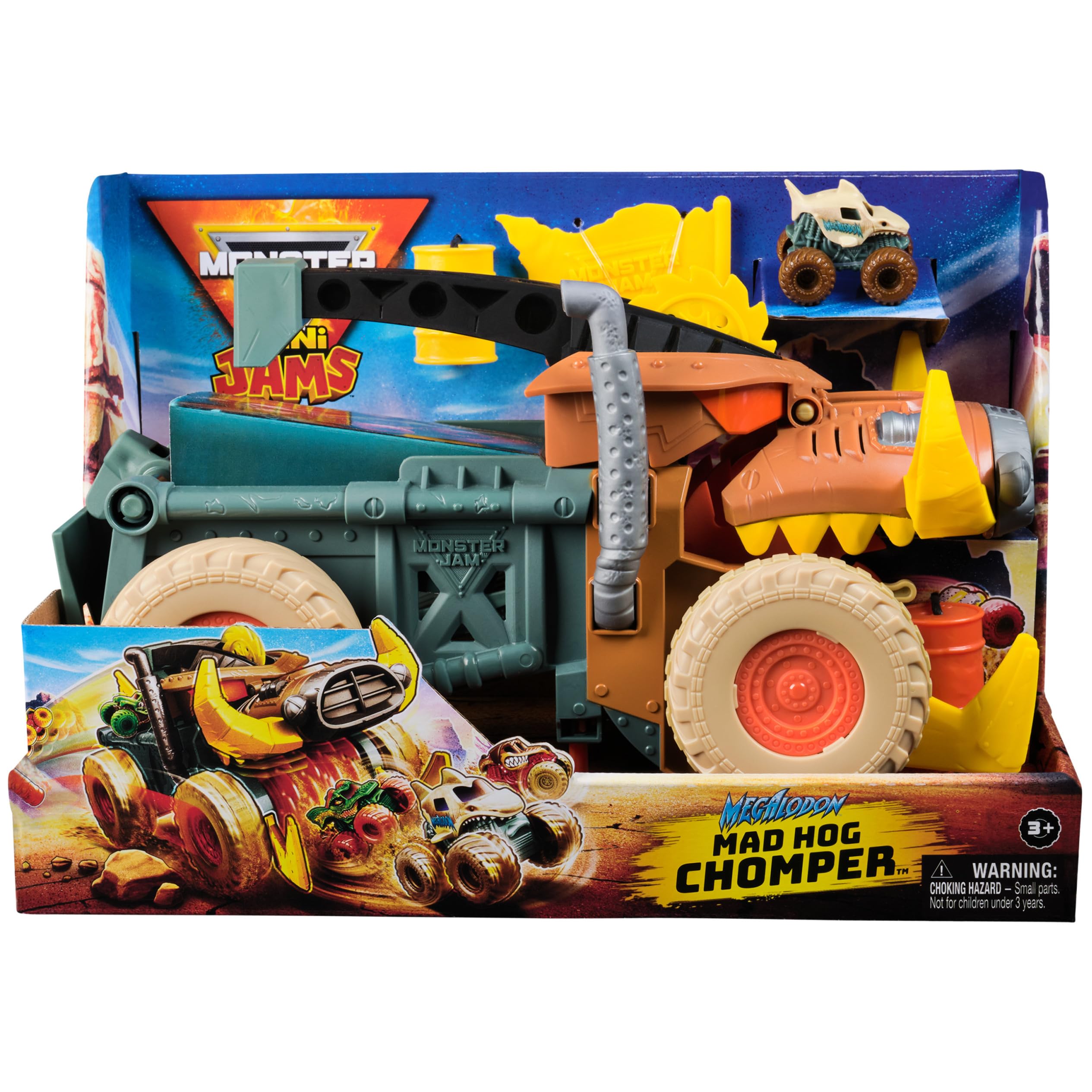 Foto 3 pulgar | Camión Toy Monster Jam Mini Jam Megalodon Mad Hog Chomper - Venta Internacional.