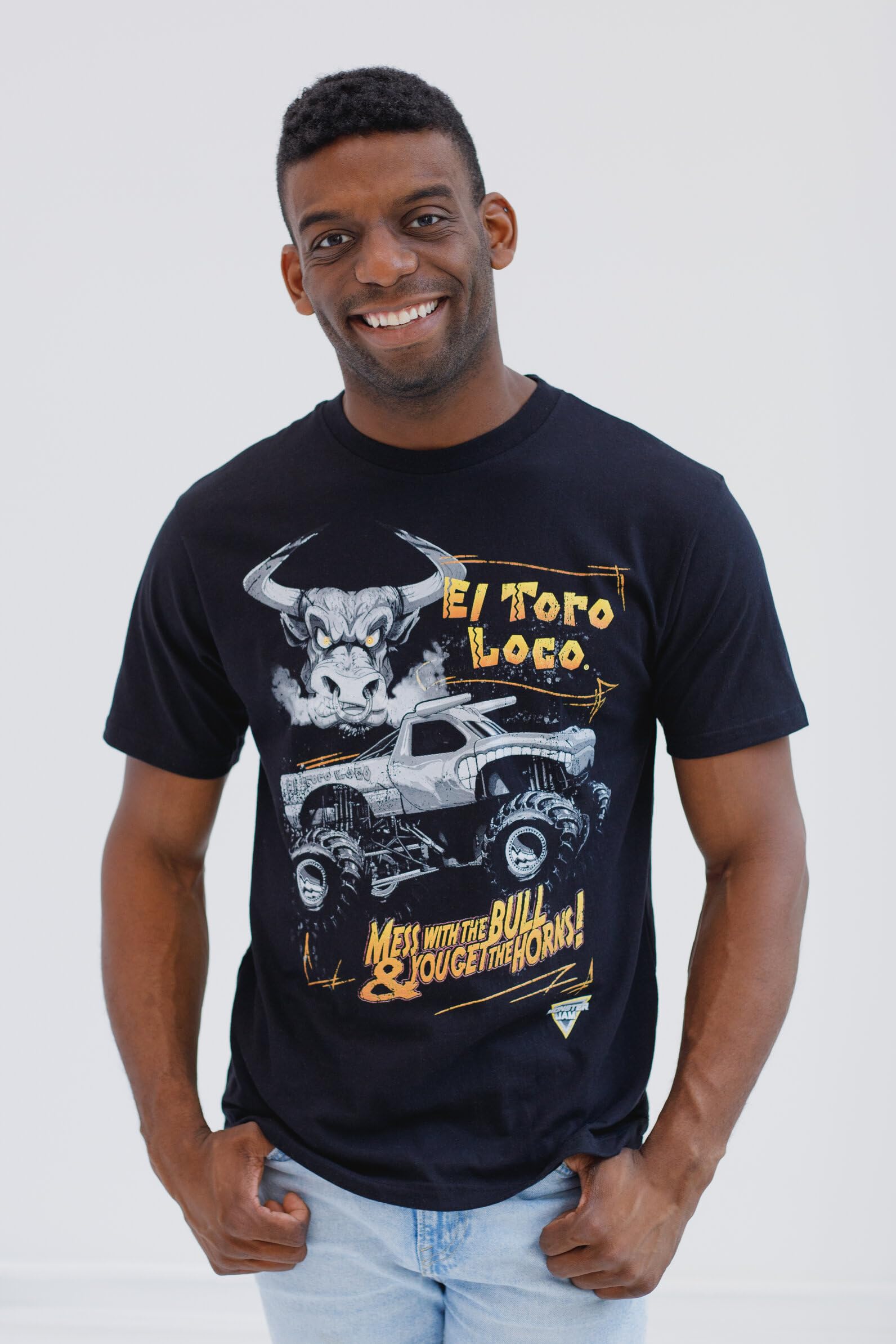 Foto 3 pulgar | Camiseta Monster Jam El Toro Loco Para Hombre Negra X-small - Venta Internacional.