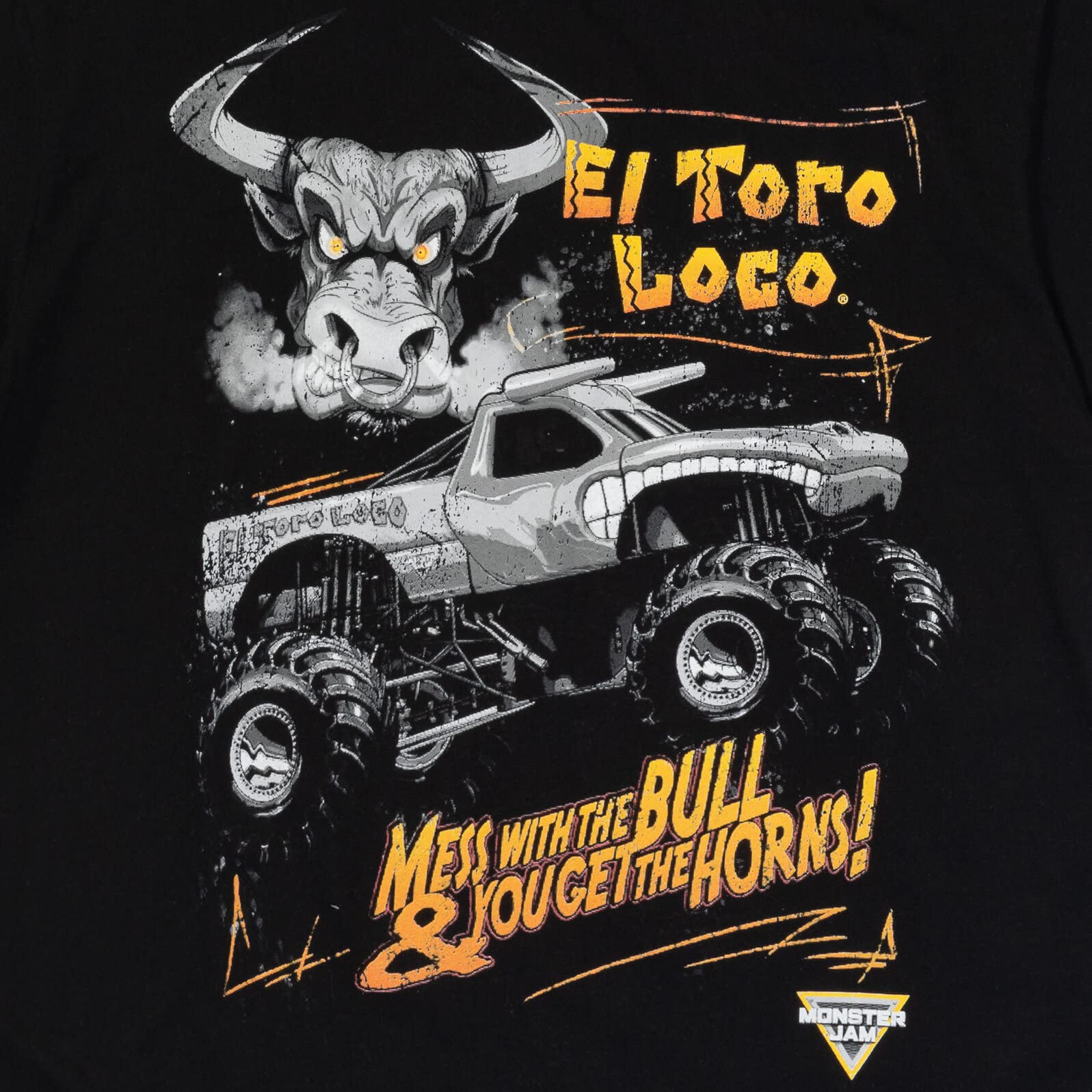 Foto 4 pulgar | Camiseta Monster Jam El Toro Loco Para Hombre Negra X-small - Venta Internacional.