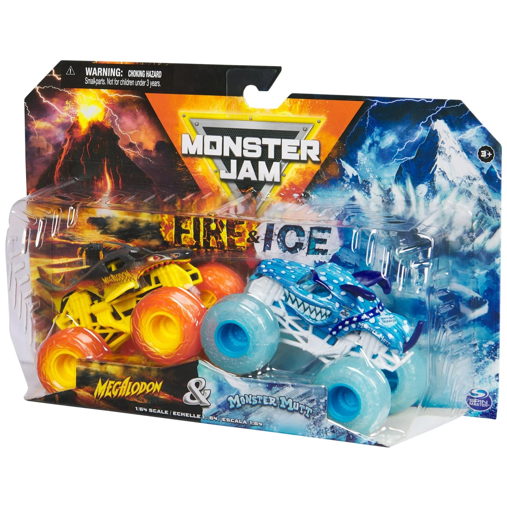 Foto 7 | Monster Truck Monster Jam 2024 Fire & Ice Fundidos A Presión, Paquete De 2 - Venta Internacional.
