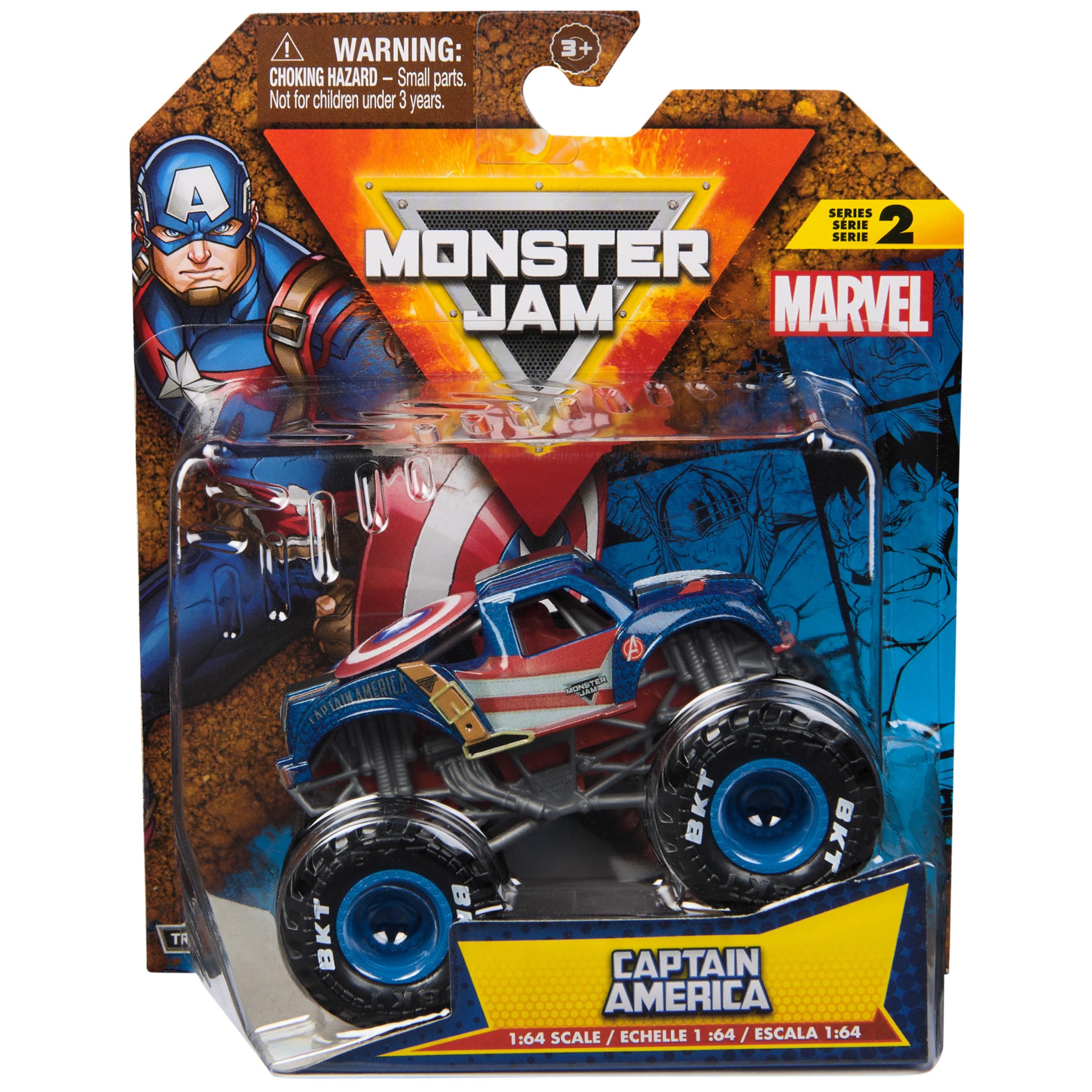Foto 2 pulgar | Toy Monster Truck Monster Jam Marvel Capitán América 1:64 - Venta Internacional.