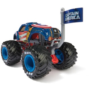 Foto 4 | Toy Monster Truck Monster Jam Marvel Capitán América 1:64 - Venta Internacional.