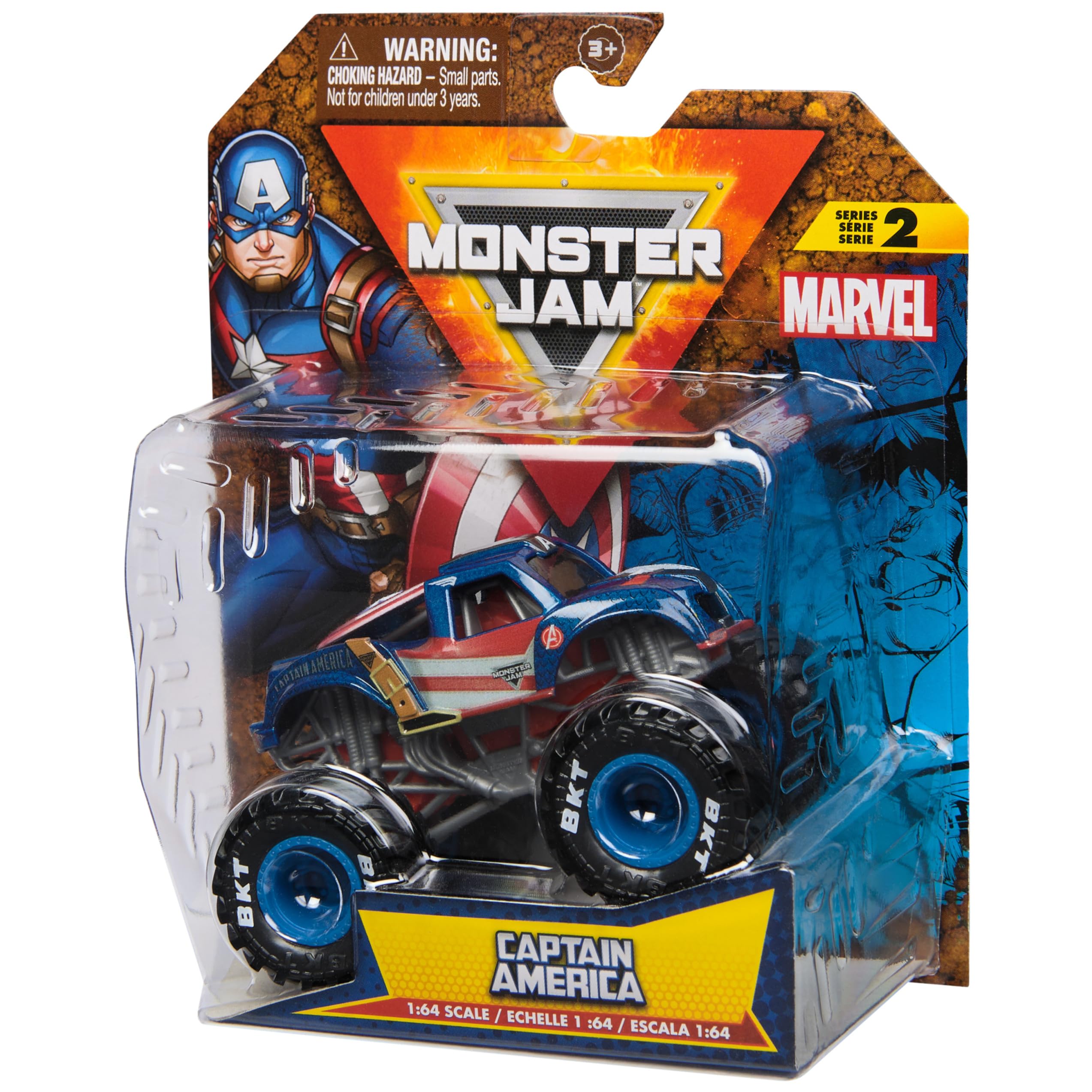Foto 8 pulgar | Toy Monster Truck Monster Jam Marvel Capitán América 1:64 - Venta Internacional.