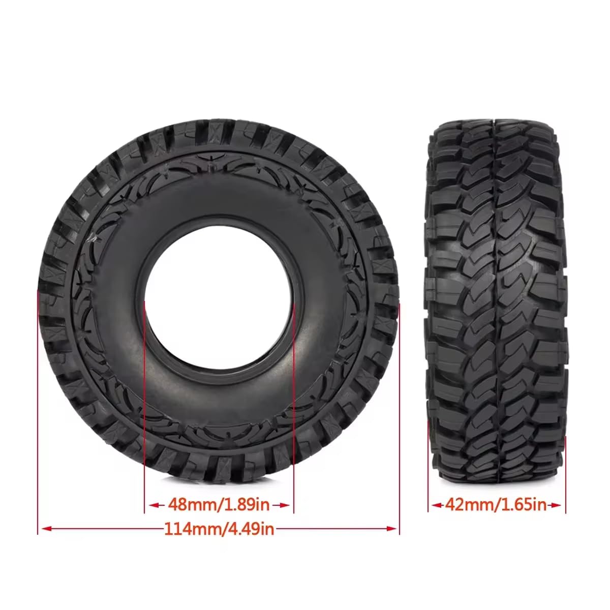 Foto 3 pulgar | Neumáticos 1/10 Rc Crawler 1.9 De Goma 114x42 Mm Para Gen7 Gen8 Scx10 - Venta Internacional.