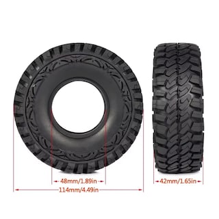 Foto 2 | Neumáticos 1/10 Rc Crawler 1.9 De Goma 114x42 Mm Para Gen7 Gen8 Scx10 - Venta Internacional.