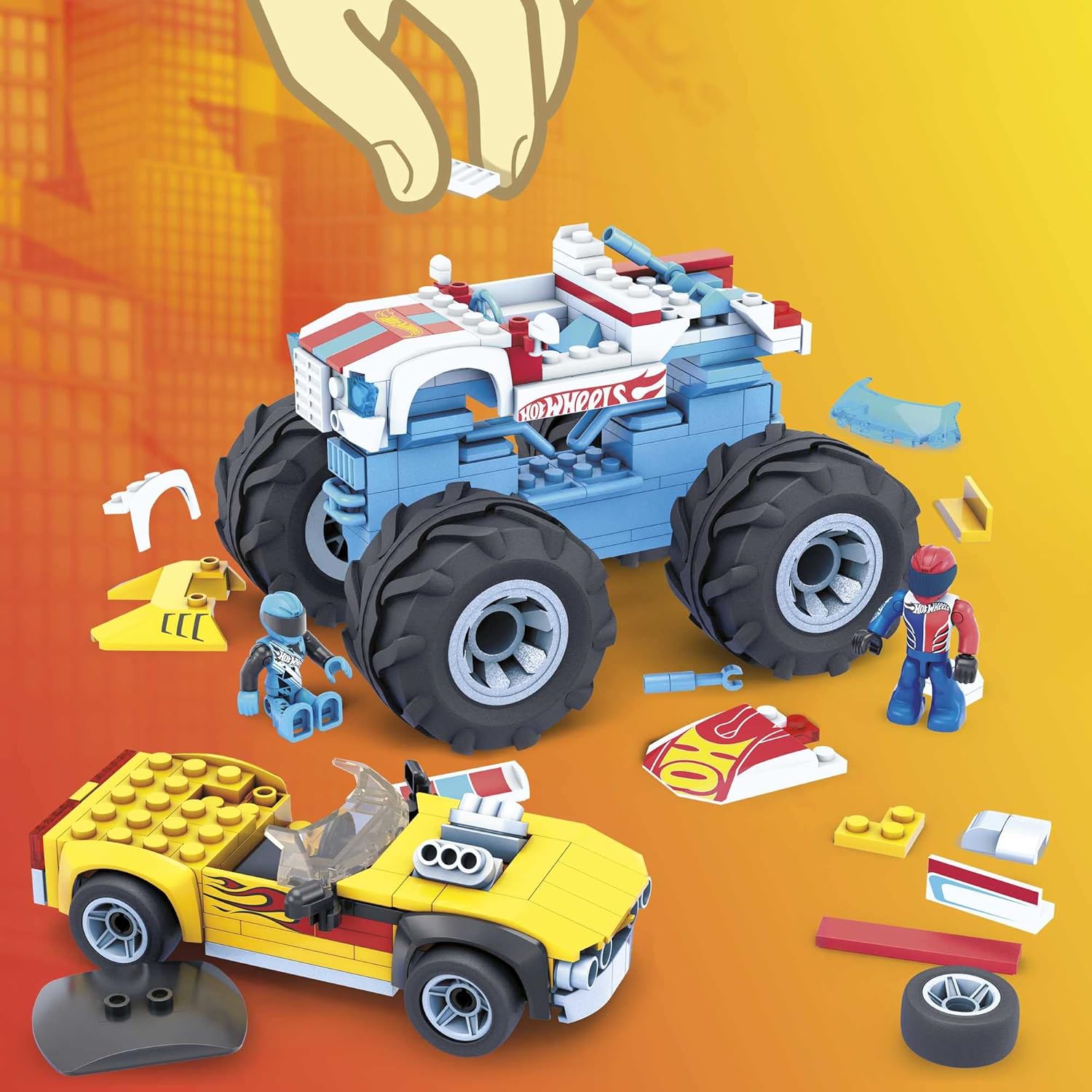 Foto 3 | Megaconstrux Monster Rodger Dodger & Hot Wheels Racing 251pz