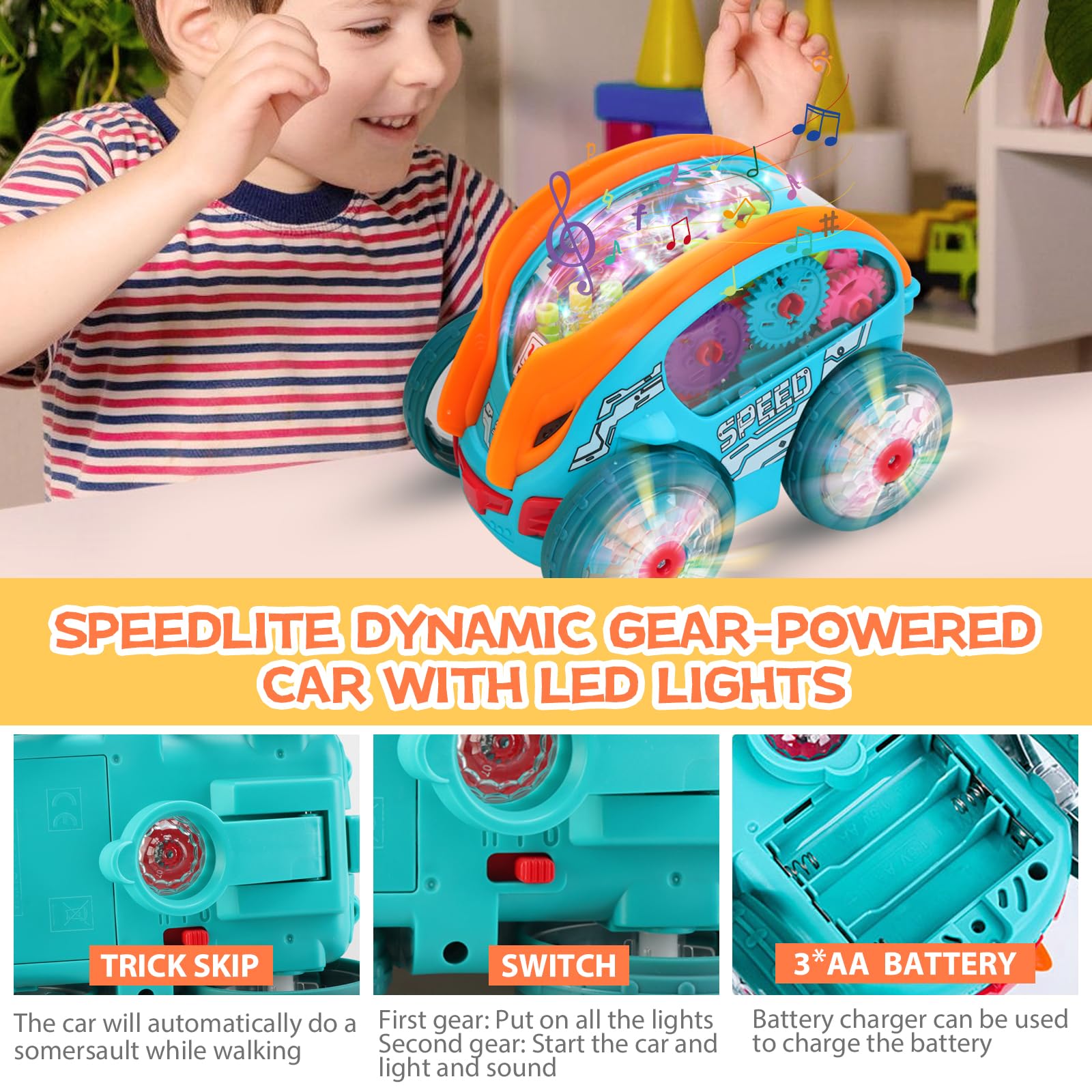 Foto 7 pulgar | Coche De Juguete Speedlite Dynamic Gear Con Luces Led Para Niños - Venta Internacional.