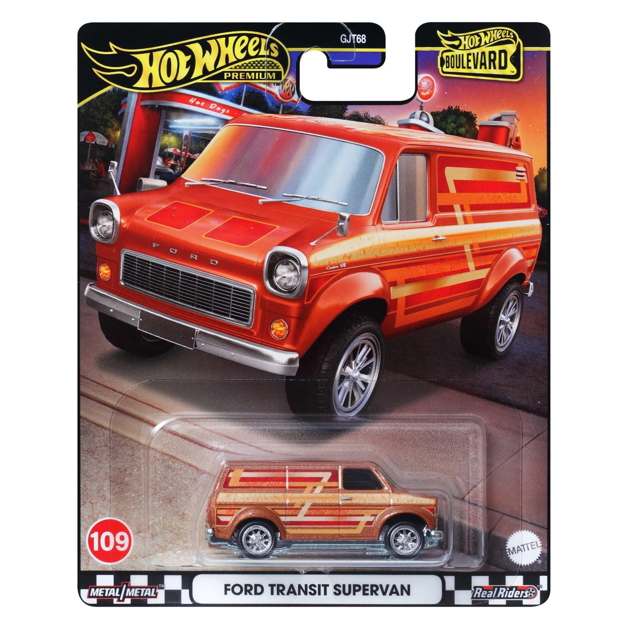 Foto 2 pulgar | Modelo Hot Wheels Premium Boulevard Ford Transit Fundido A Presión - Venta Internacional.