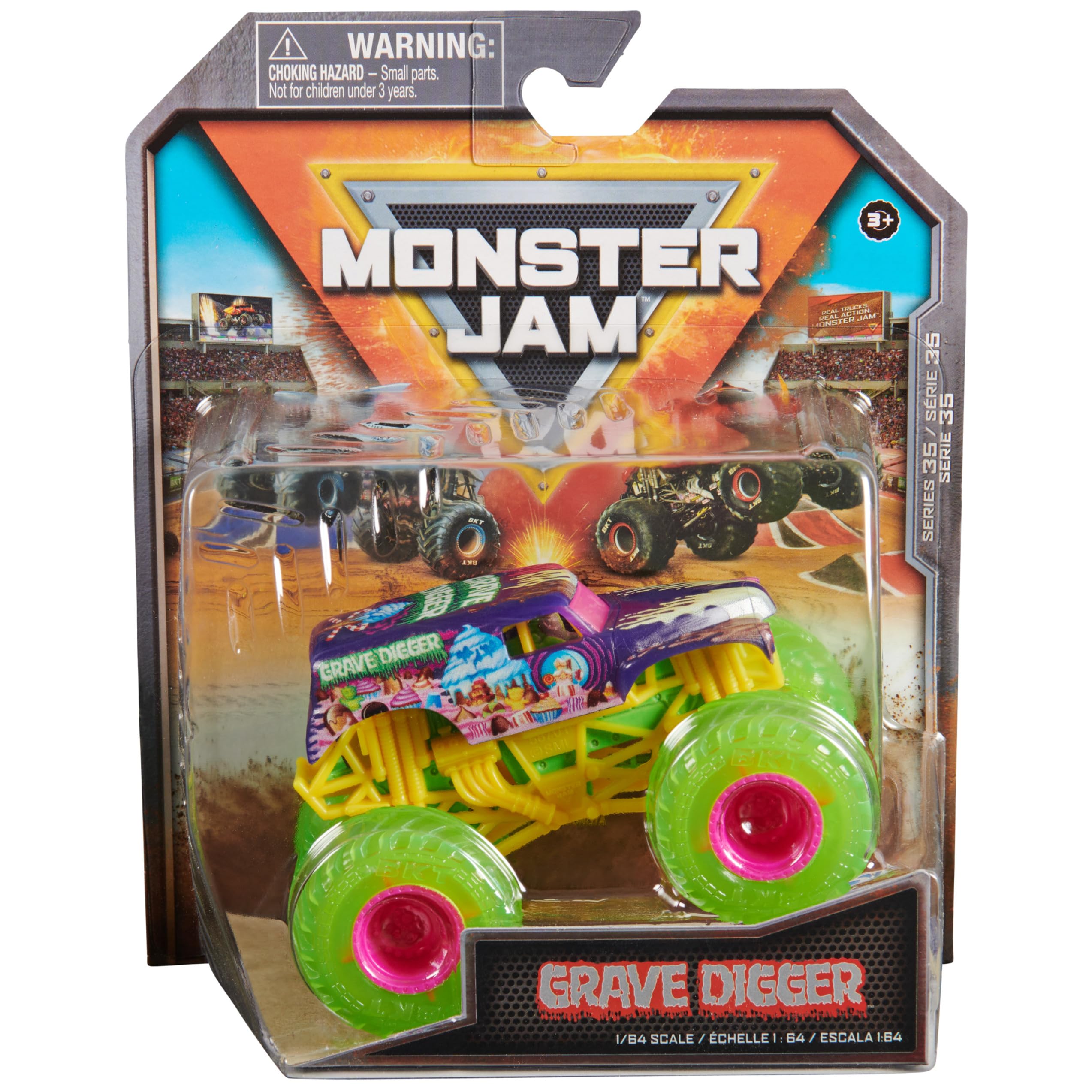 Foto 2 pulgar | Tuy Monster Truck Monster Jam Grave Digger 1:64 Fundido A Presión - Venta Internacional.